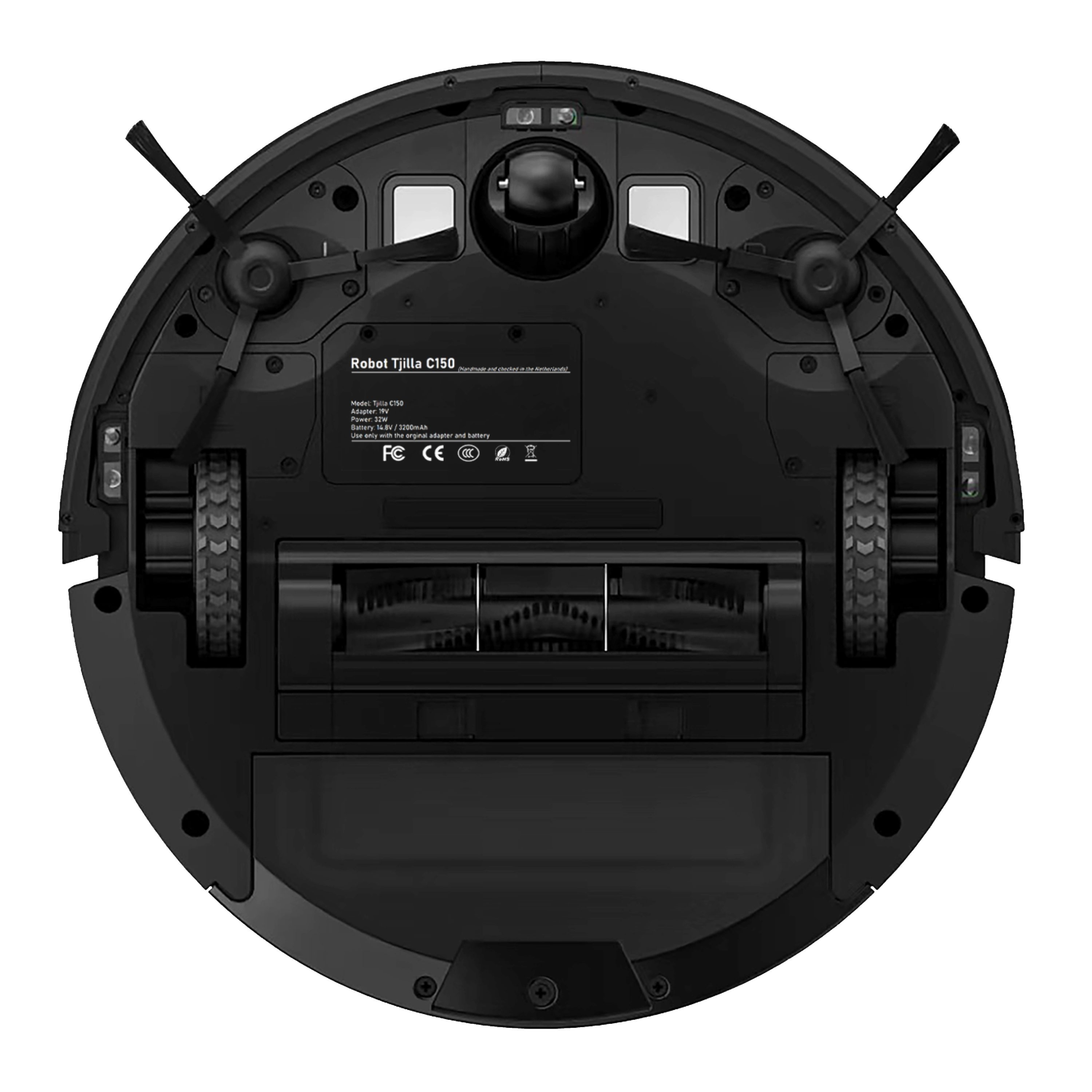 Tjilla Saugroboter C150 mit Wischfunktion, 32 W, beutellos, Wischmodus,App-Steuerung,Geräuschlos,Niederländische-Marke,Lidar-Laser