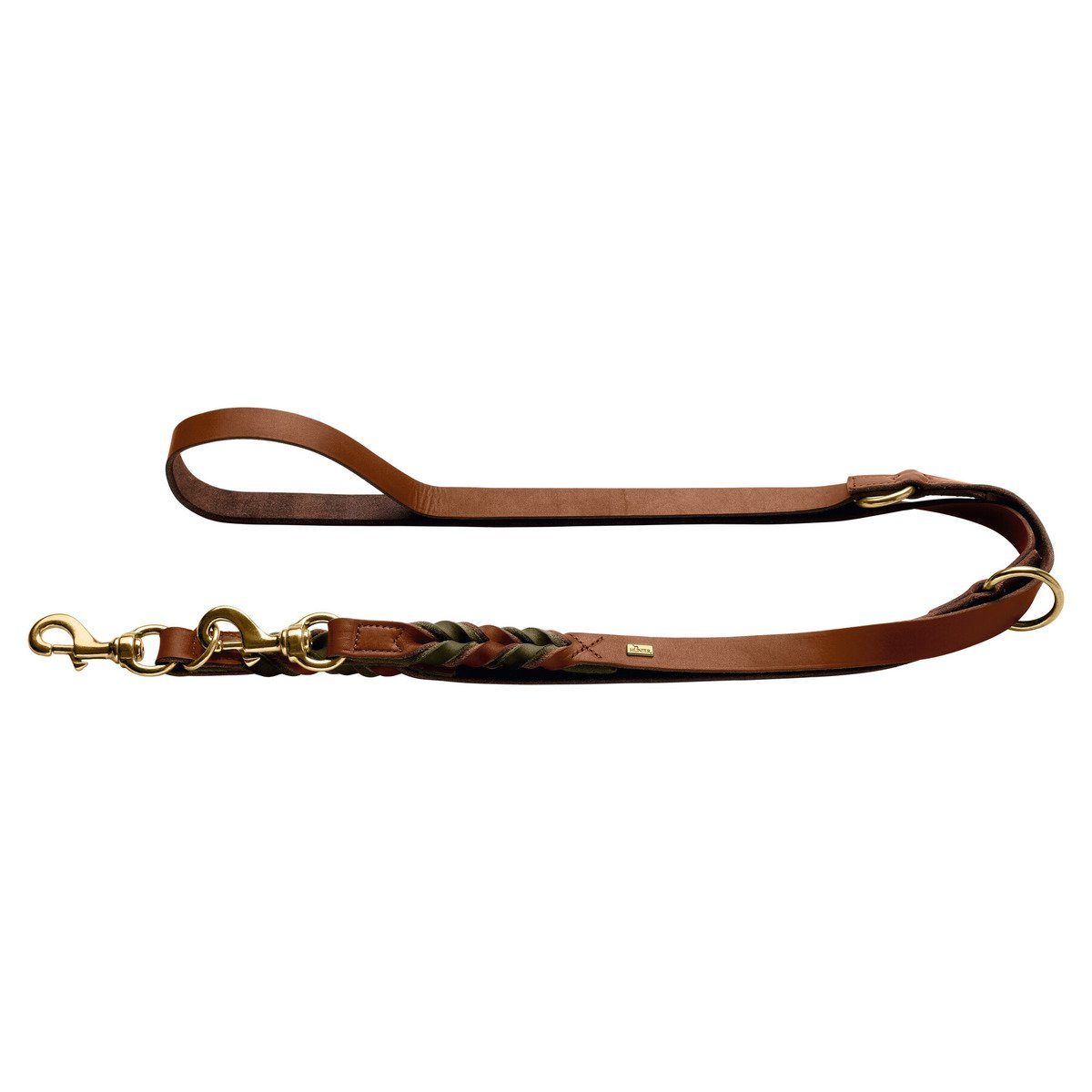 Hundeleine Verstellbare Führleine Solid Education Duo cognac/oliv