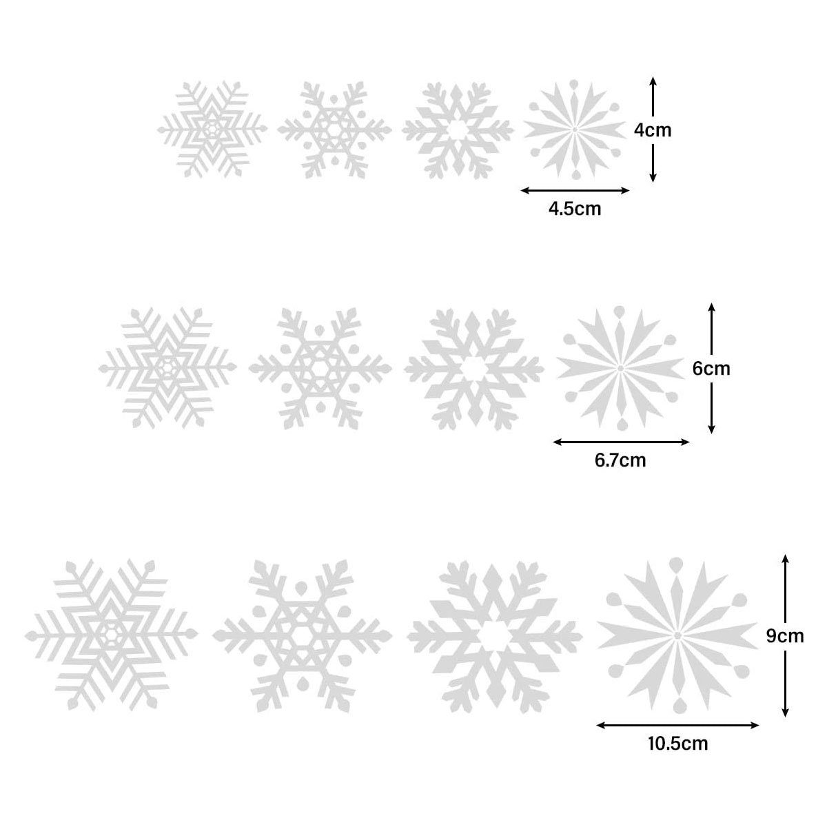 Salcar Fensterbild Fensteraufkleber Weihnachten Schneeflocken Weihnachtsdekoration Deko, 200er-Set Aufkleber in 3 Größen und 4 Formen, Doppelseitig Sichtbar – Bild 4 von 5