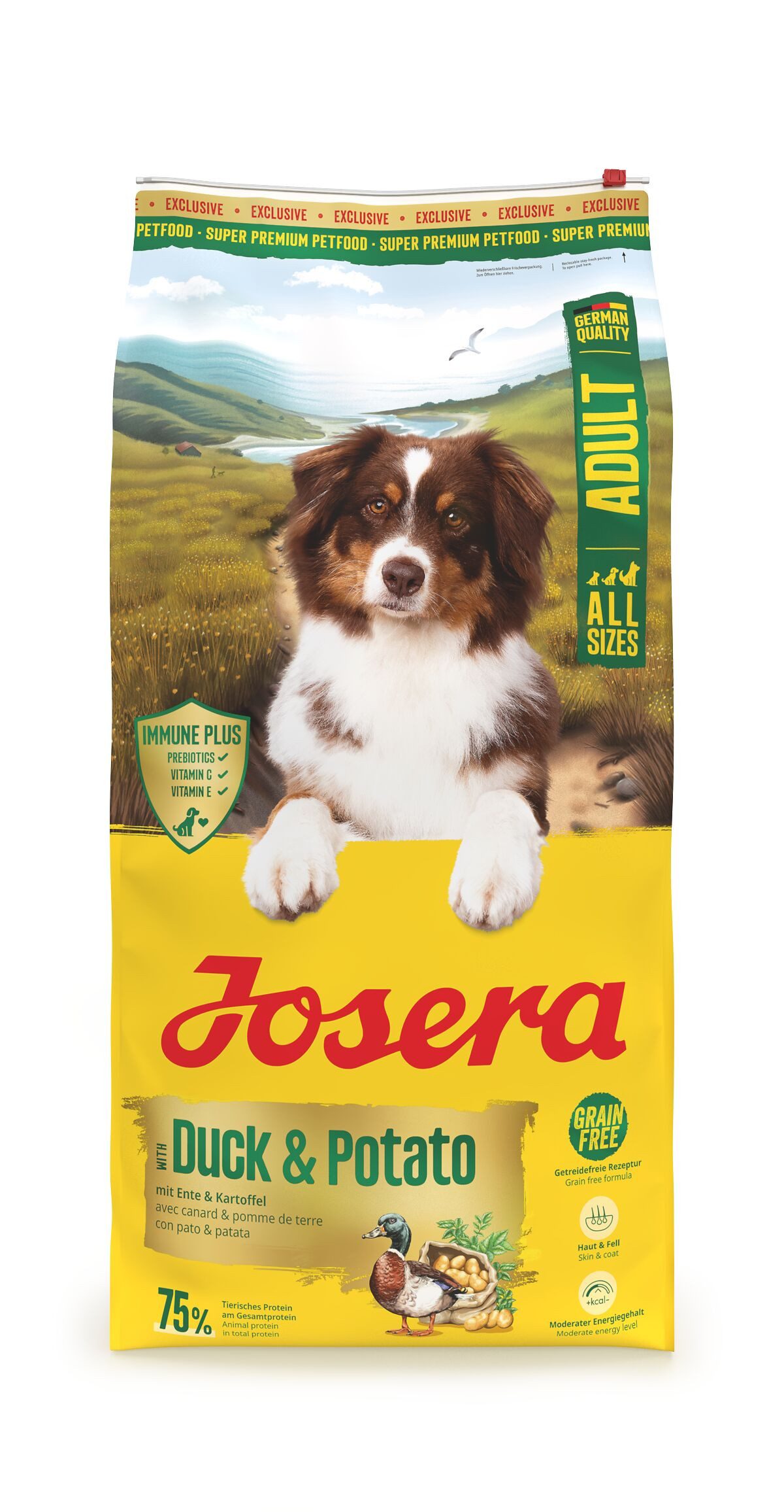 Josera Ente & Kartoffel 12,5kg, Trockenfutter für: Hunde, Adult All Size, für ausgewachsene Hunde aller Größen