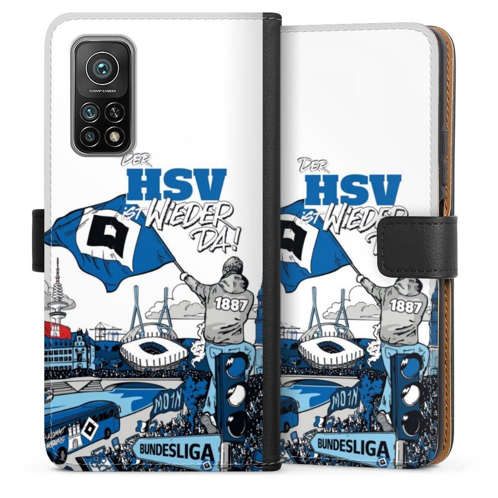 DeinDesign Handyhülle Hamburger SV Offizielles Lizenzprodukt Aufstieg, Xiaomi Mi 10T Pro 5G Hülle Flip Case Klapphülle Handytasche Leder