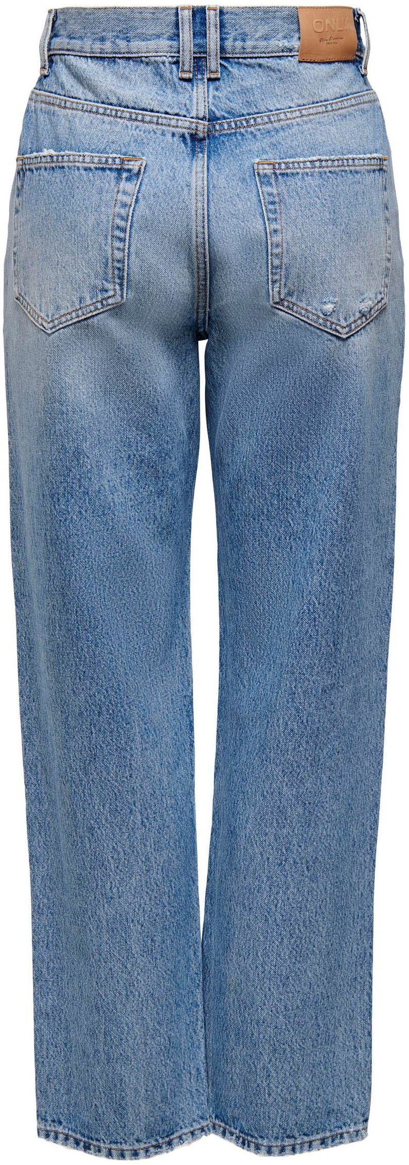 Damen Jeans Only High-waist-Jeans ONLROBYN LIFE X HW mit Destroyed Details