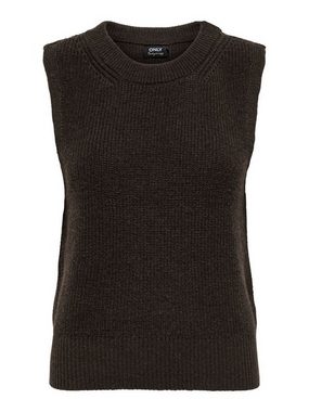 ONLY Strickpullover Struktur Strickweste Rundhals Sweater ohne Ärmel ONLPARIS (1-tlg) 4210 in Dunkelbraun