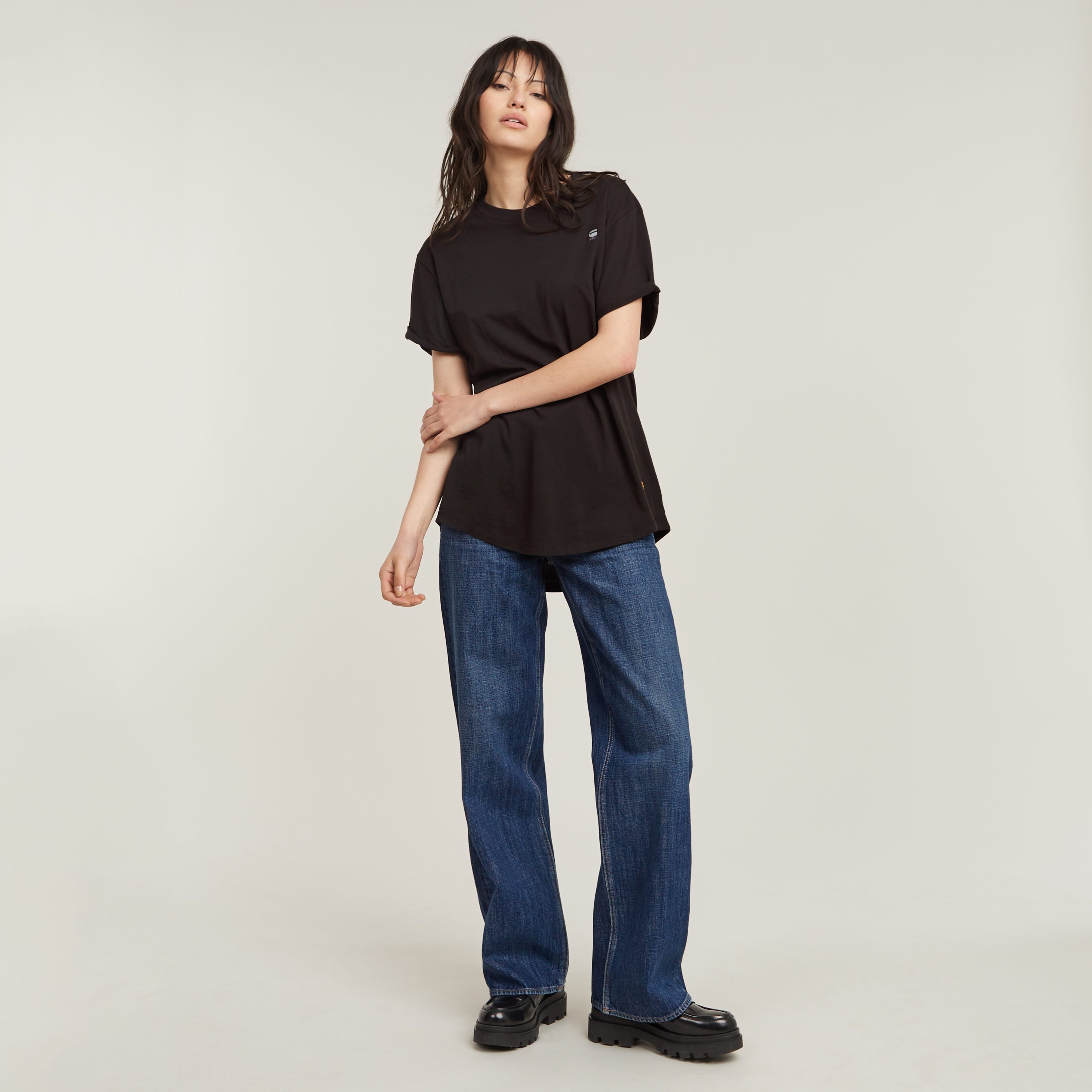 G-STAR T-Shirt Lash fem loose mit fixiertem Umschlagsaum