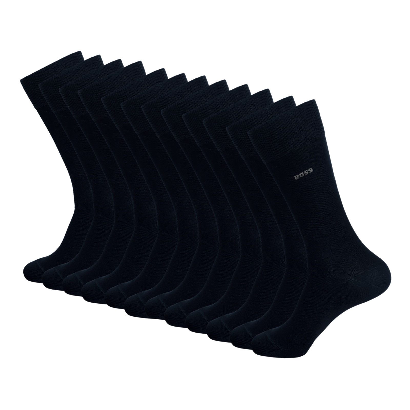 BOSS Businesssocken RS Uni Colors CC (6-Paar) mit dezentem Markenschriftzug