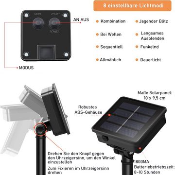 zggzerg LED Solarleuchte Solar Lichterkette Aussen, 60 LED 11M 8 Modi Solar Kristallkugeln