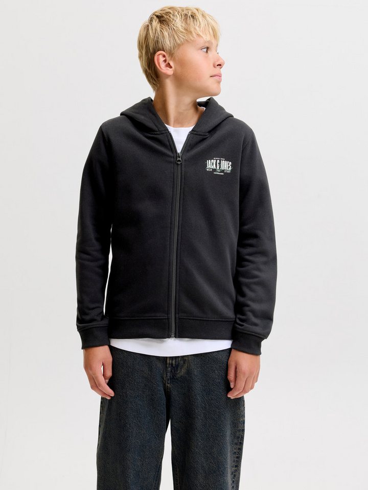 Jack & Jones Junior Kapuzensweatjacke JJAERO SWEAT ZIP HOOD JNR Baumwollmischung, regular fit