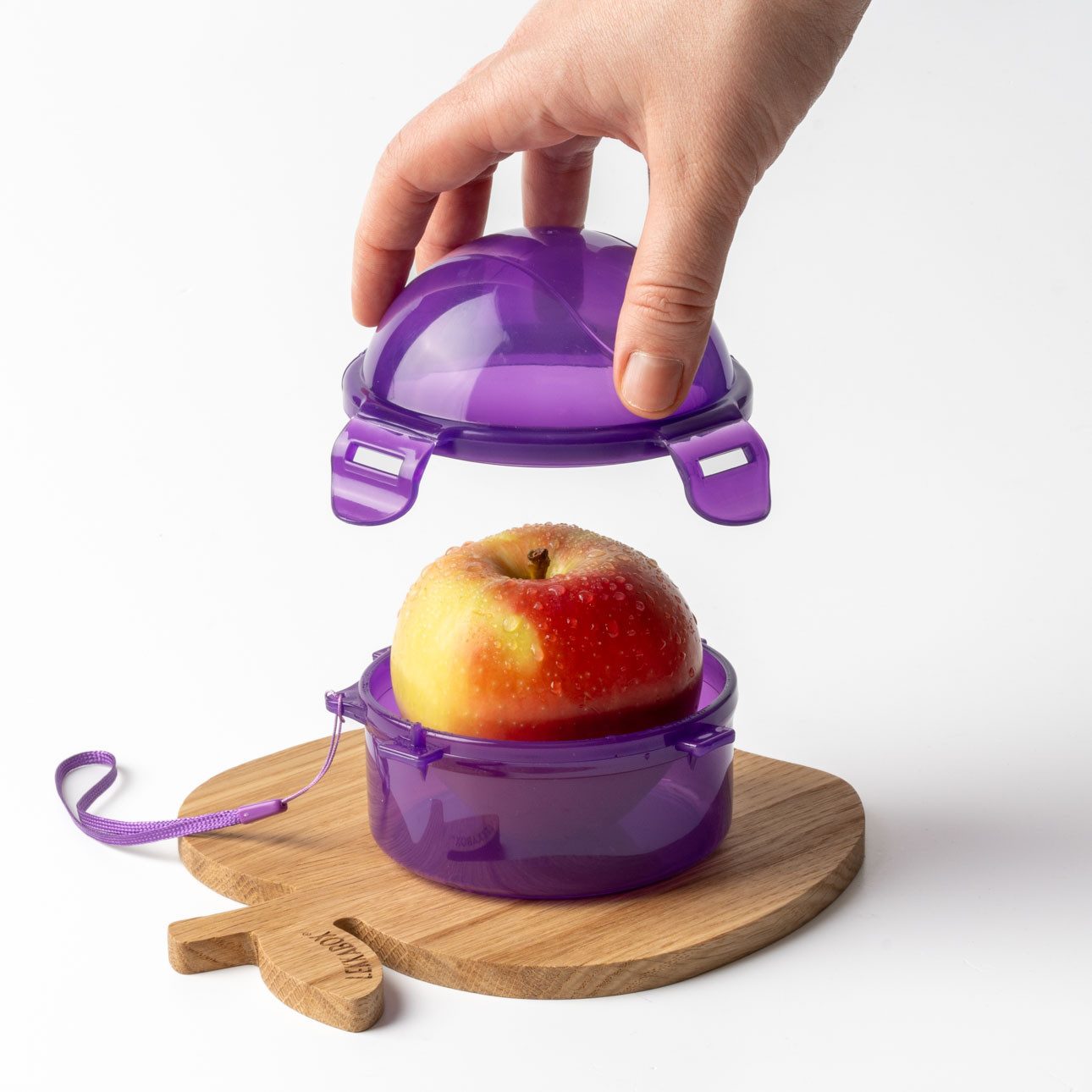 LEKKABOX Lunchbox Apfelbox Obstdose für ganze Äpfel – Kinder Snackbox Obstbox Fruchtbox, Statt brauner Apfelscheiben einfach einen ganzen Apfel mitnehmen