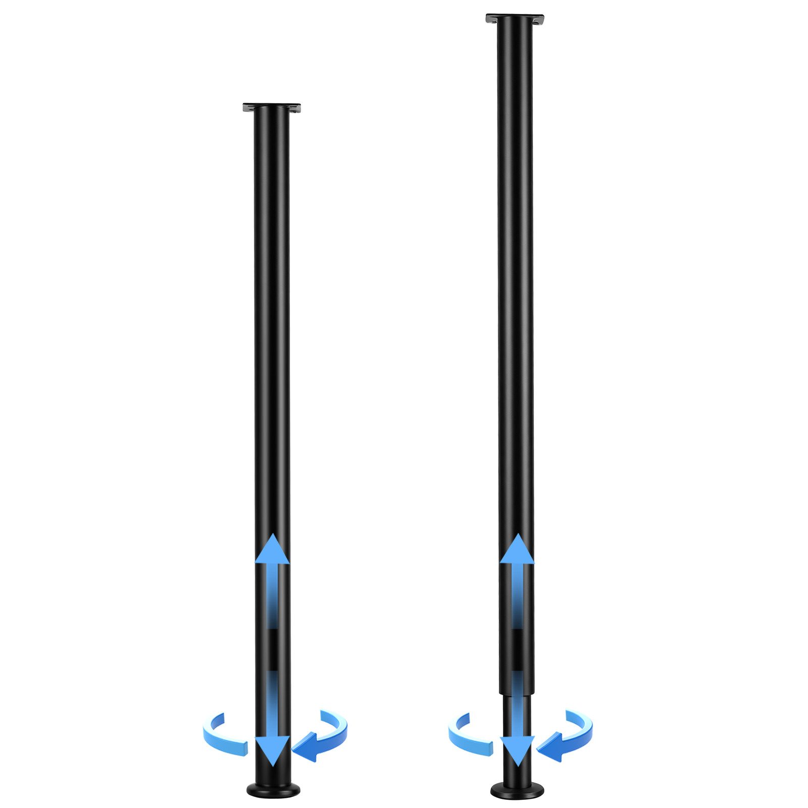 BlingBin Möbelfuß Höhenverstellbare Tischbeine Edelstahl, rutschfest, robust & langlebig, (2er Set, 2-St., Verstellbare Tischbeine 720–1100 mm, Ø50 mm), Möbelbeine zur Erhöhung von Küchentischen