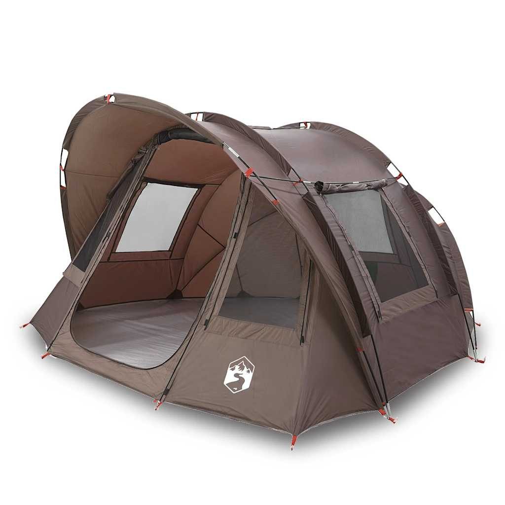 furnicato Angelzelt 330 x 315 x 176 cm Braun, Wetterfestes Campingzelt mit 5 Fenstern und integrierter Tasche