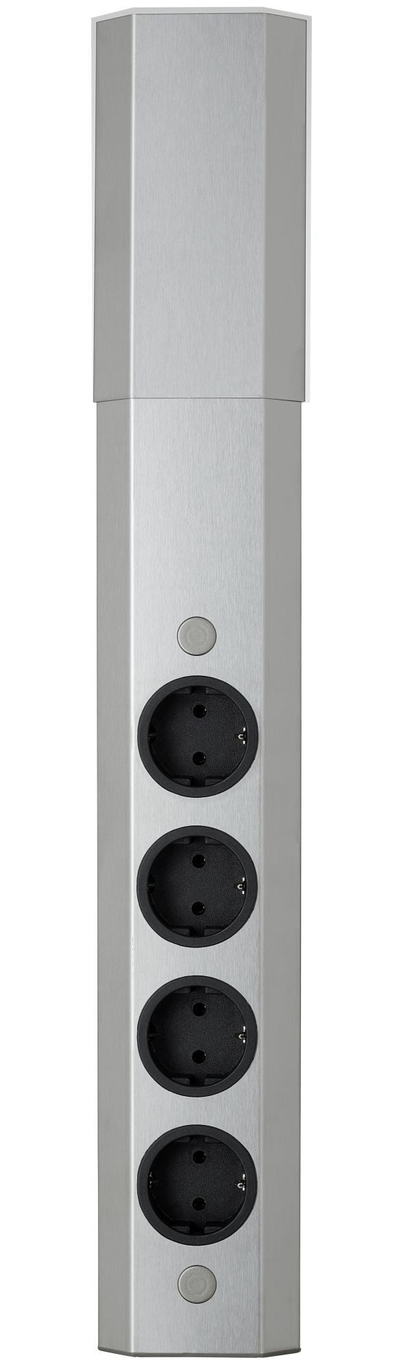 Thebo Ecksteckdose Boda 4-fach Küchensteckdose Steckdosenleiste 46-58cm Mehrfachsteckdose (Kabellänge 2.00 m)