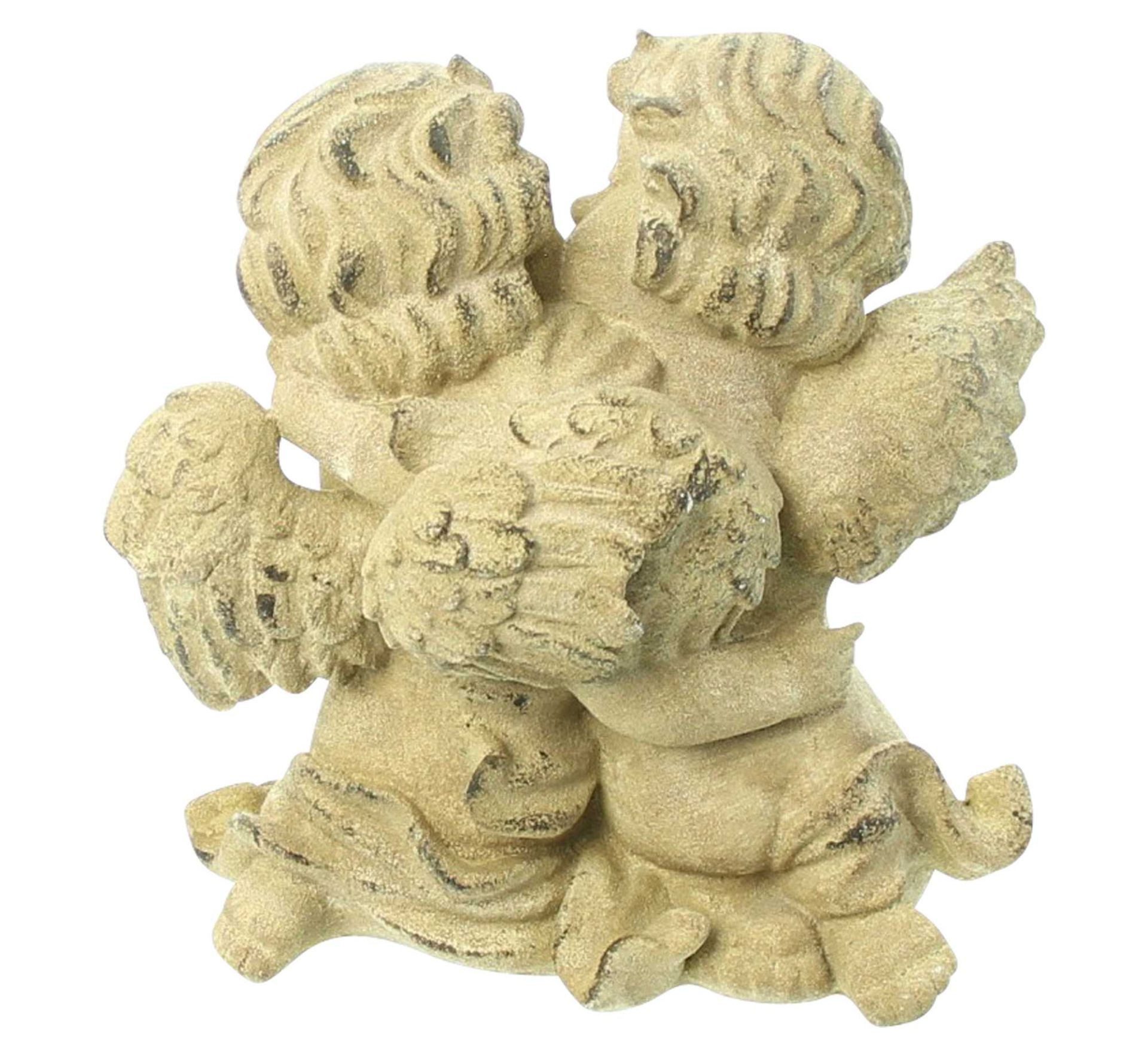 Home-trends24.de Engelfigur Engel Figur Paar Kuss Grabschmuck Garten Deko Grabengel