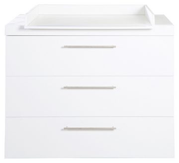 roba® Wickelkommode KIMI, Weiß, mit 3 Schubladen, inkl. Wickelaufsatz, B 117 x H 100 x T 79 cm
