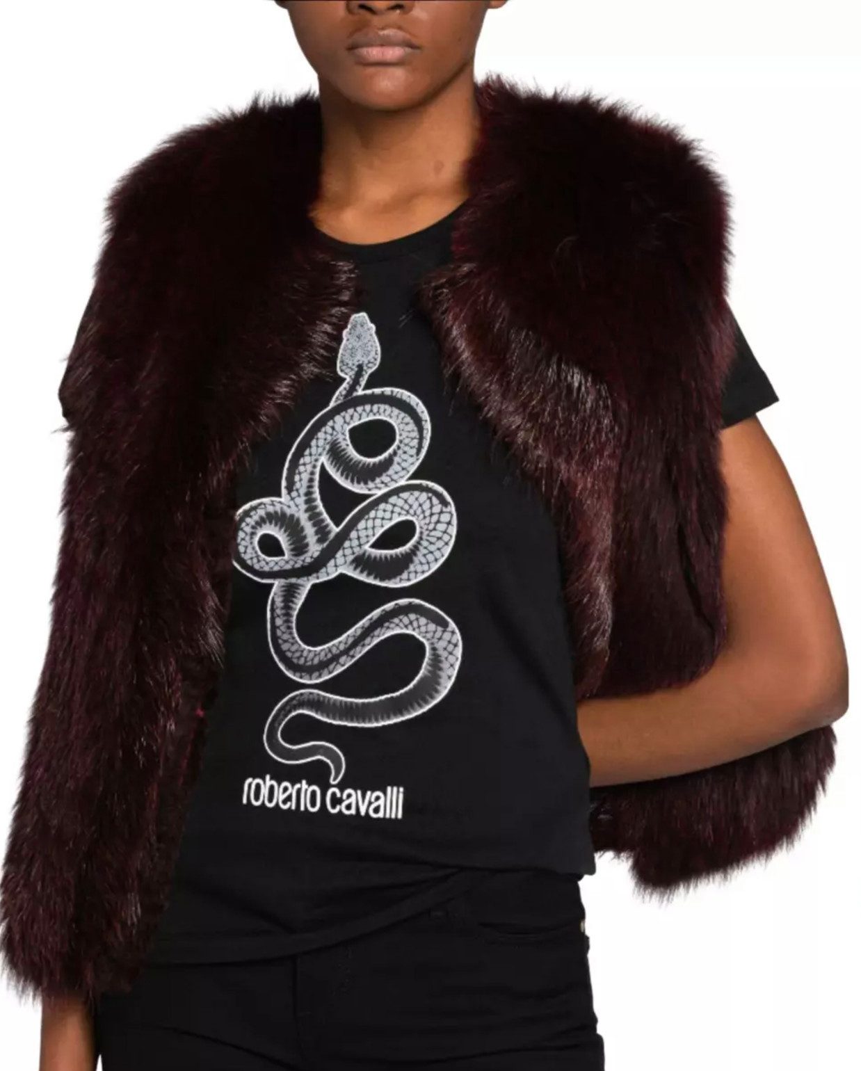 roberto cavalli T-Shirt Firenze Damen RC Monogram Snake-Print Slim Fit Stre günstig online kaufen