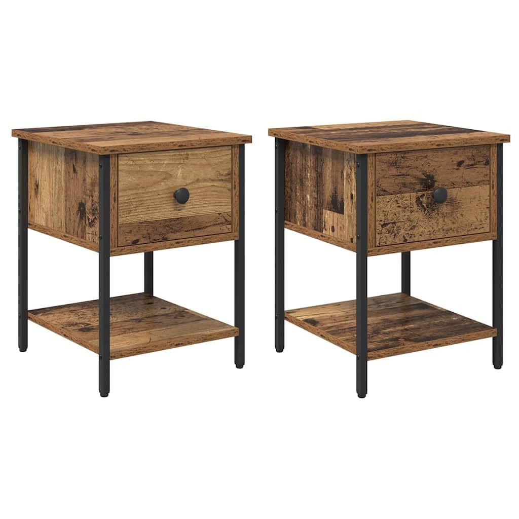vidaXL Nachttisch Nachttisch 2 Stk. Altholz 34 x 35,5 x 45 cm Holzwerkstoff (2-St)
