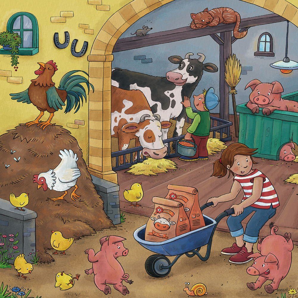 Ravensburger Puzzle 3 x 49 Teile Kinder Puzzle Viel los auf dem Bauernhof 0 günstig online kaufen