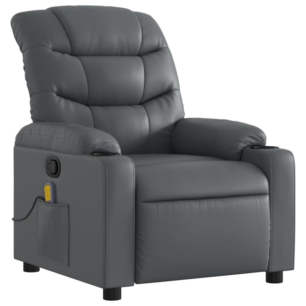 vidaXL Sessel Massagesessel Grau Kunstleder (1-St) günstig online kaufen