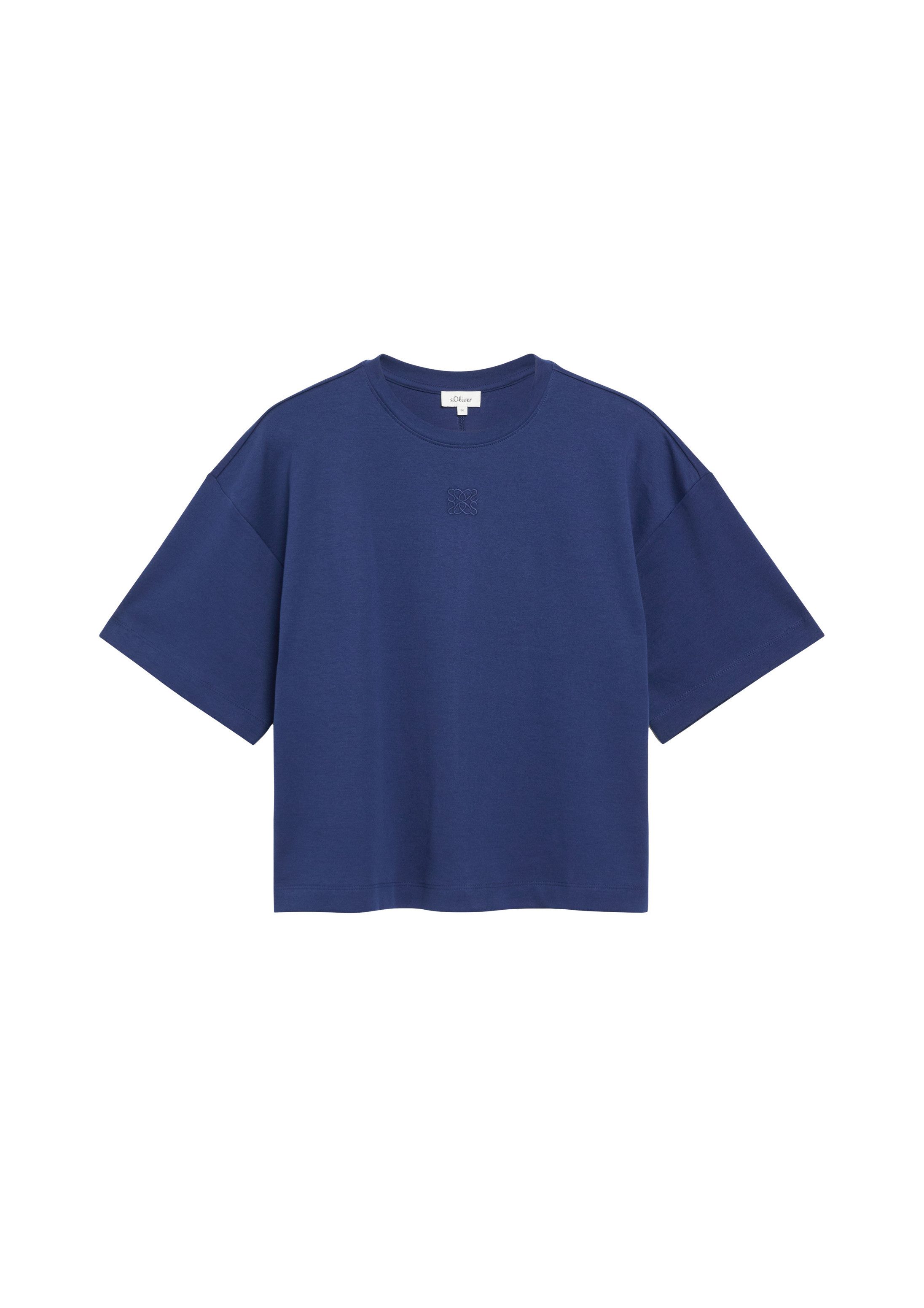 s.Oliver Kurzarmshirt T-Shirt Oversized T-Shirt mit Stickerei