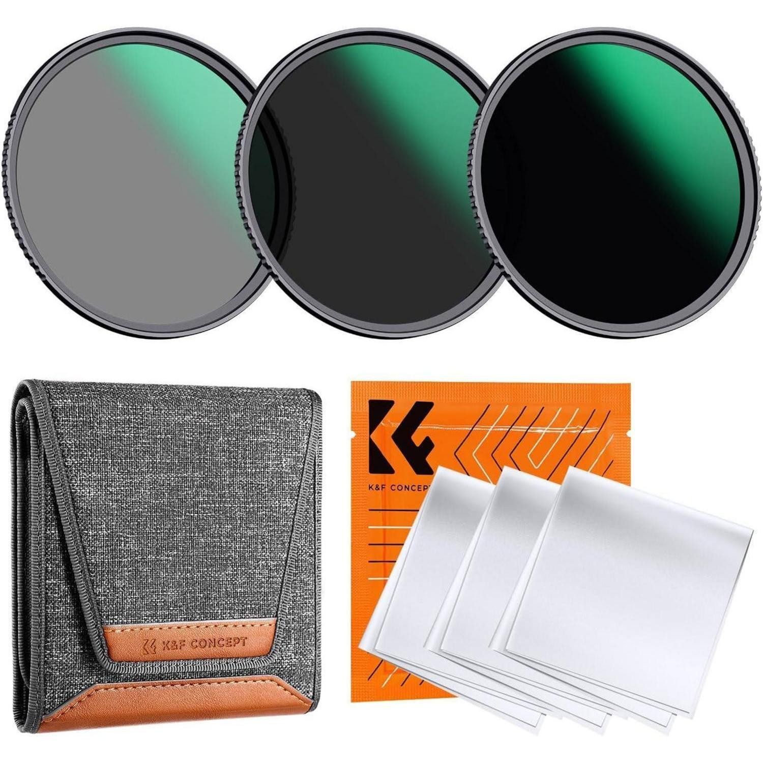 LuxusKollektion 77mm ND Filterset Neutral Graufilter Set ND8+ND64+ND1000 Foto-Filter-Sets