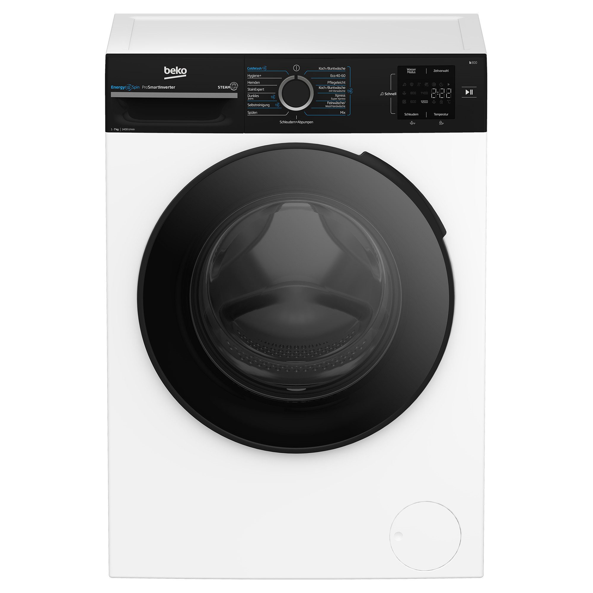 BEKO Waschmaschine BM3WFU3741R, 7 kg, 1400 U/min, AddXtra Nachlegefunktion, Hygiene+ (allergikergeeignet), Coldwash