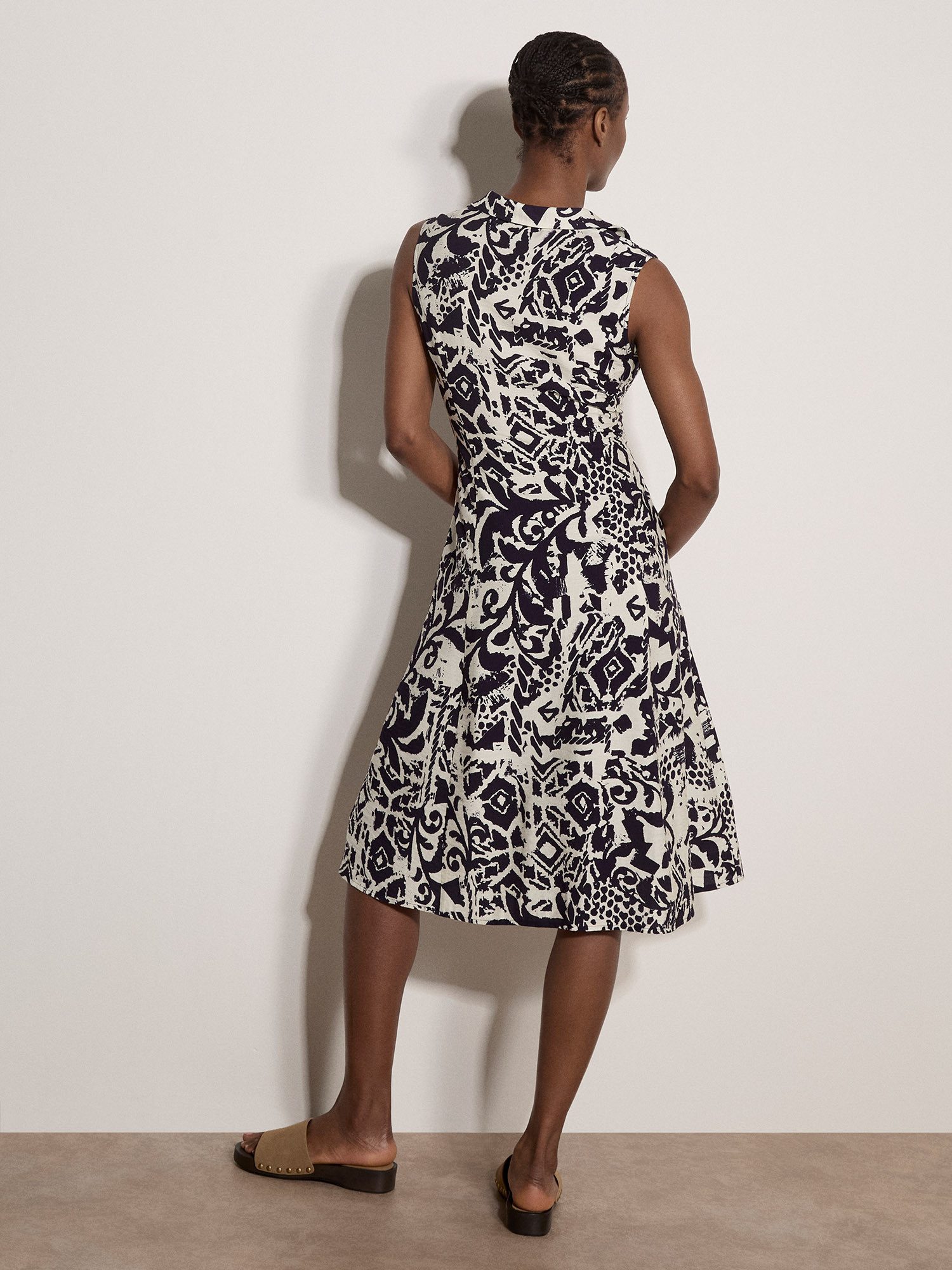 Apricot Midikleid Midikleid mit abstraktem Muster