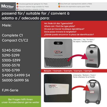 McFilter Staubsaugerbeutel MAXI BOX 16+8, passend für Miele FJM Serie, S2 S3 S4 S5 S6 S7, Complete C1, Compact C1/C2, inkl. 8 Filter, 16 St., Top Miele Alternative zu 9917710, wie 10408420