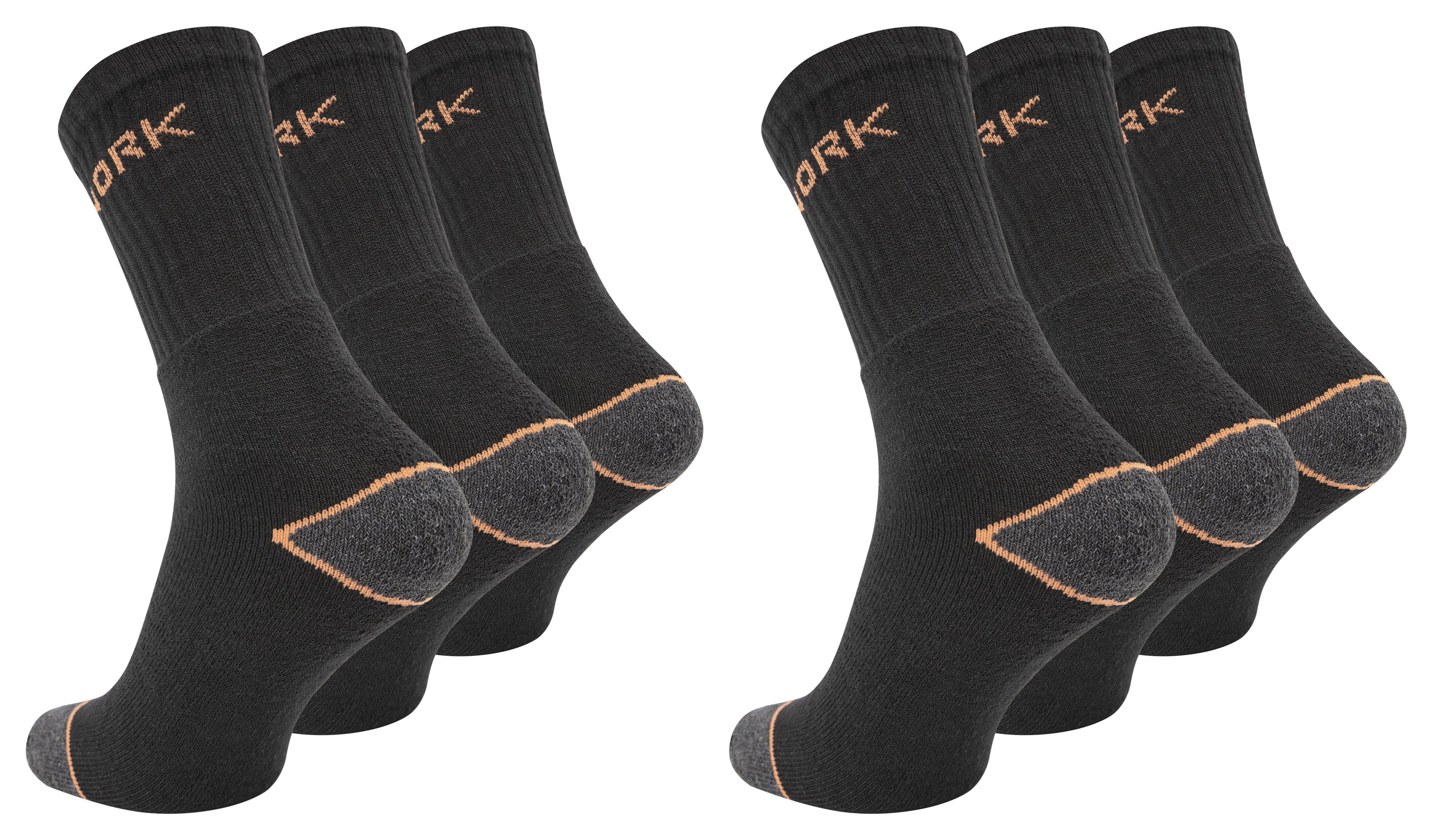 Paolo Renzo Businesssocken Berufssocken - Work Socken, für Arbeits- und Trekkingschuhe geeignet (6-Paar, Robuste Atmungsaktive Herren Work Socks mit verstärkter Ferse) Berufssocken - Work Socken, für Arbeits- und Trekkingschuhe geeignet