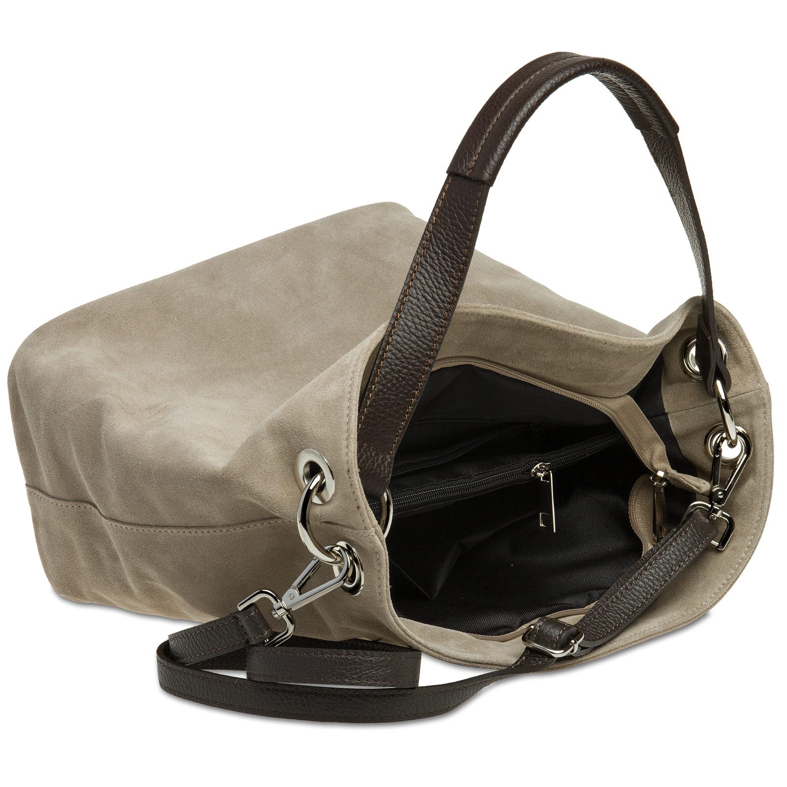 Caspar Schultertasche Damen Veloursleder Handtasche Klassisch günstig online kaufen