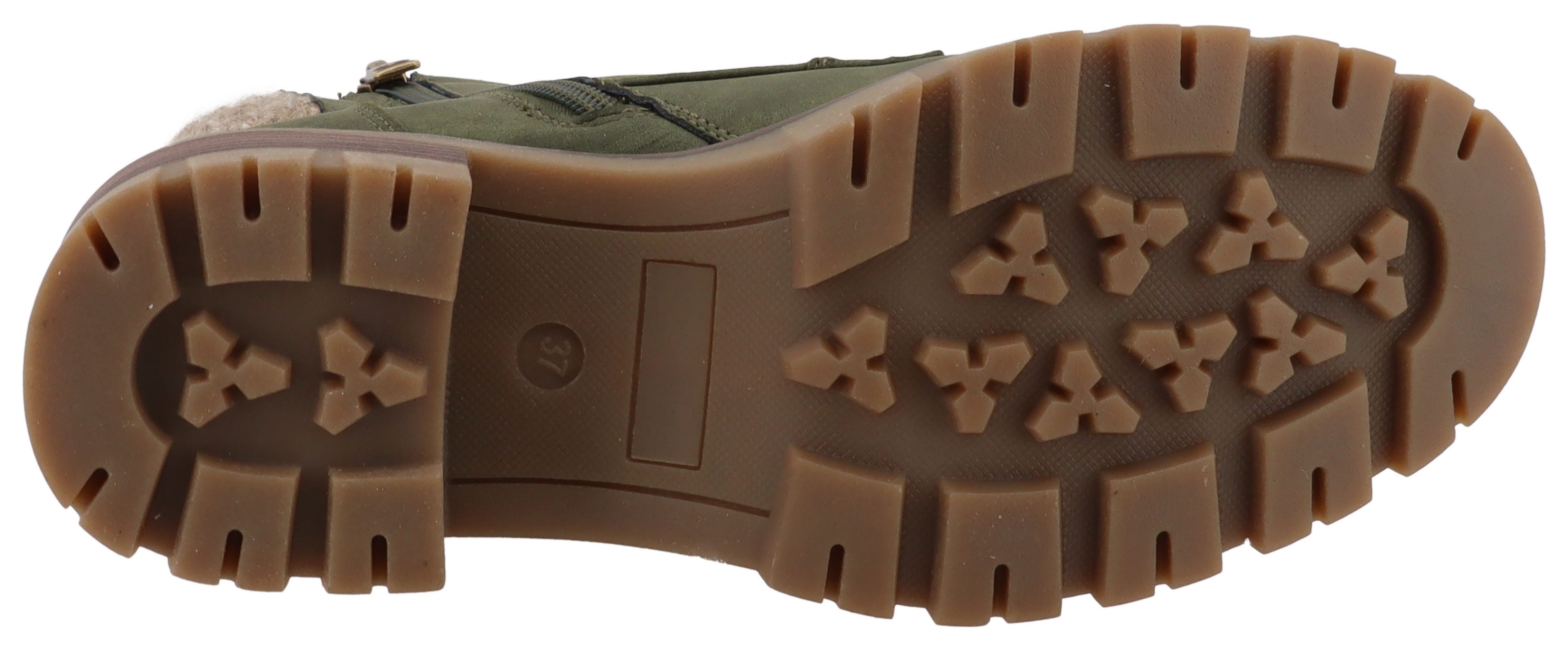 TOM TAILOR Winterstiefelette Workerboots, Stiefelette mit Blockabsatz