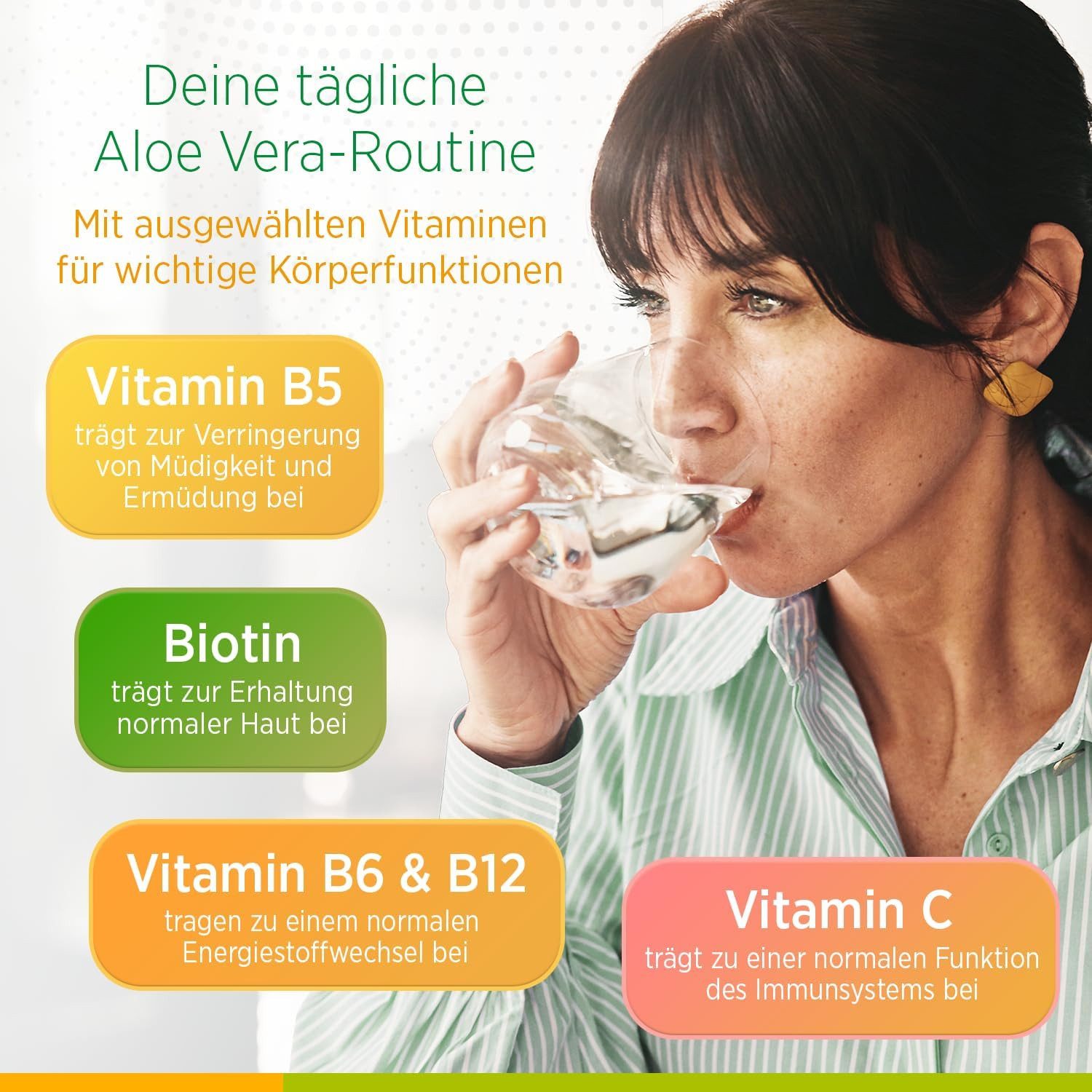 Biostile Aloe Vera mit Vitamin C und B-Vitaminen für Immunsystem, Natürlicher Saft, 1000 g, Aus frischem Blattgel handverlesener Aloe-Blätter, mit Biotin, 1 L