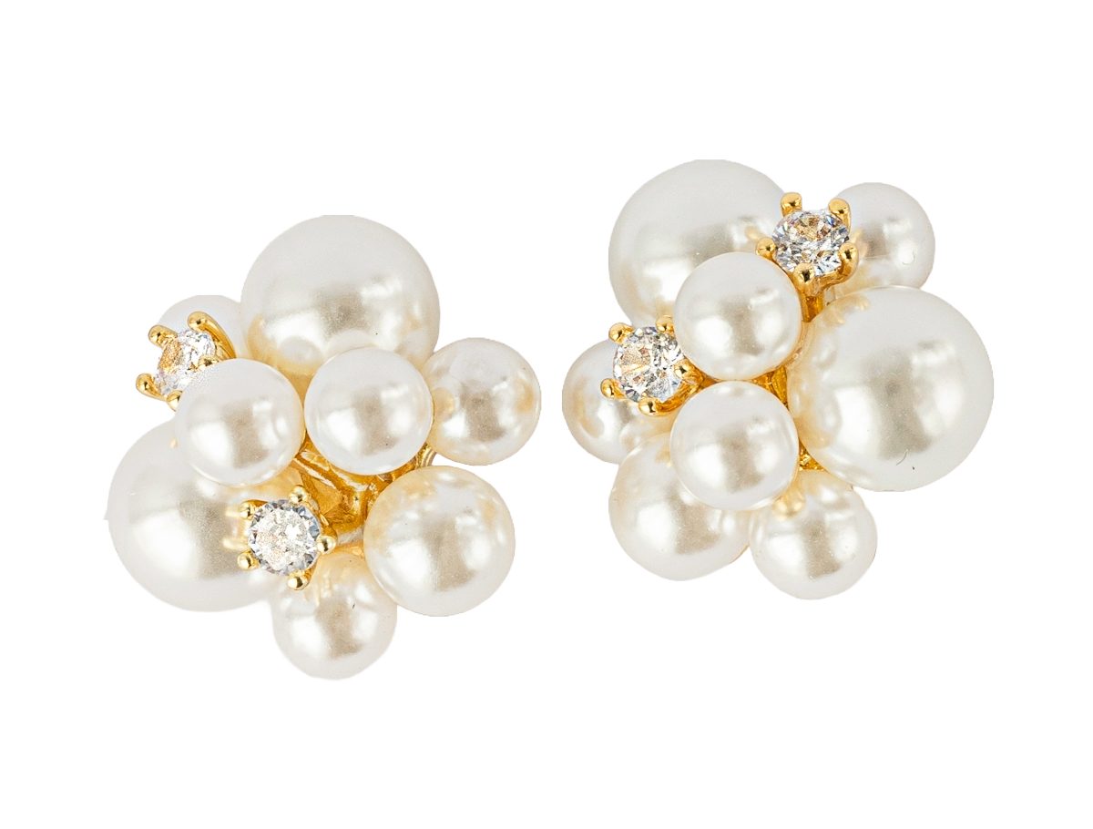 verschiedene Gold Perlengrößen Brautkrone Braut Hochzeit Perlen, Perlenohrringe Perlenohrringe Ohrringe