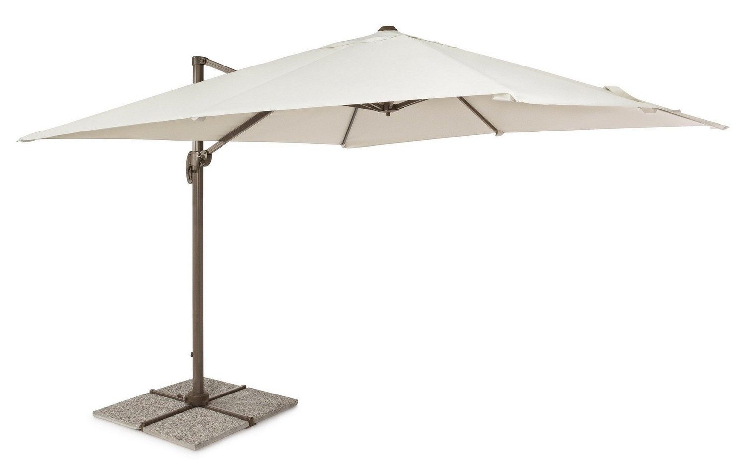 Ampelschirm Ampelschirm Dallas 400x300cm Plane Natur Aluminium Mast 360° Drehbar