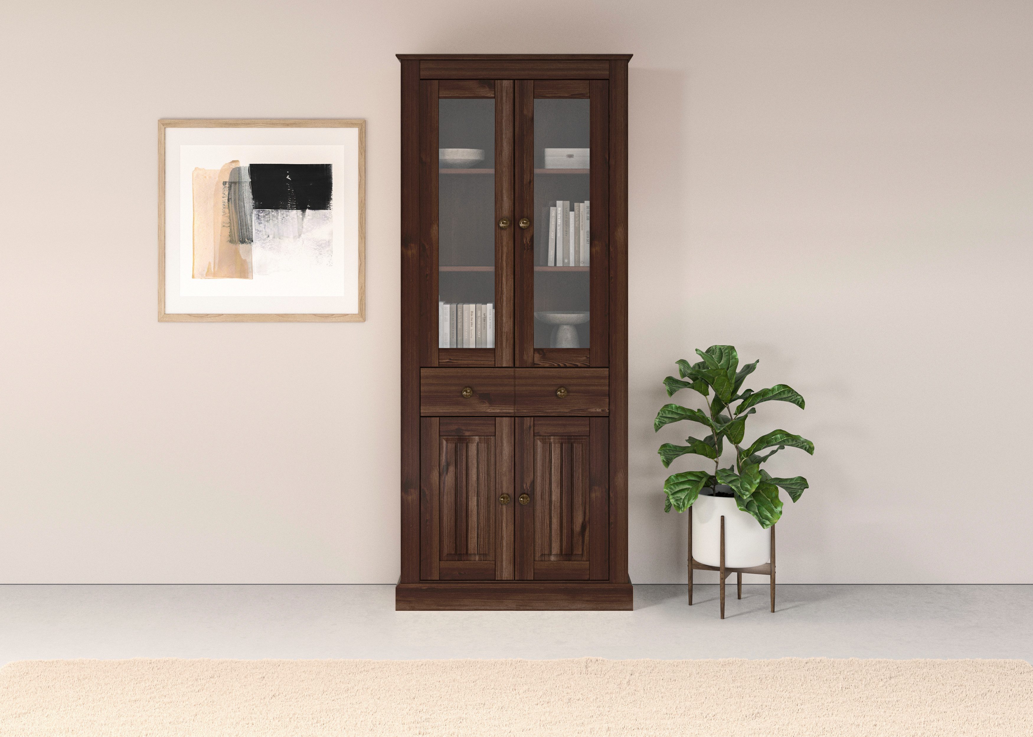 OTTO home Vitrine Liotta Mit 2 Glastüren und 1 Schublade