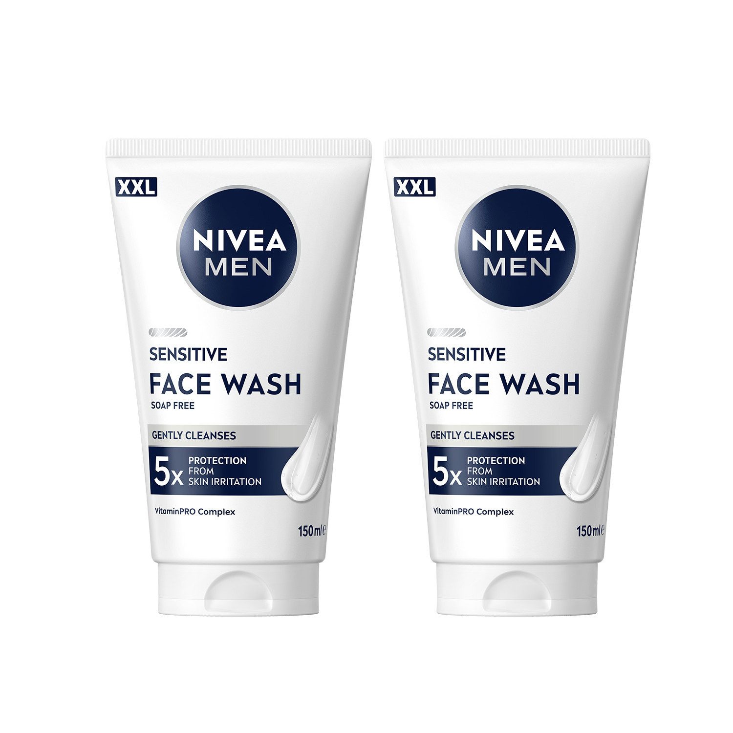 Nivea Men Gesichtsreinigungsgel Sensitive Waschgel XXL 2 x 150ml, 2-tlg., Gesichtsreinigung