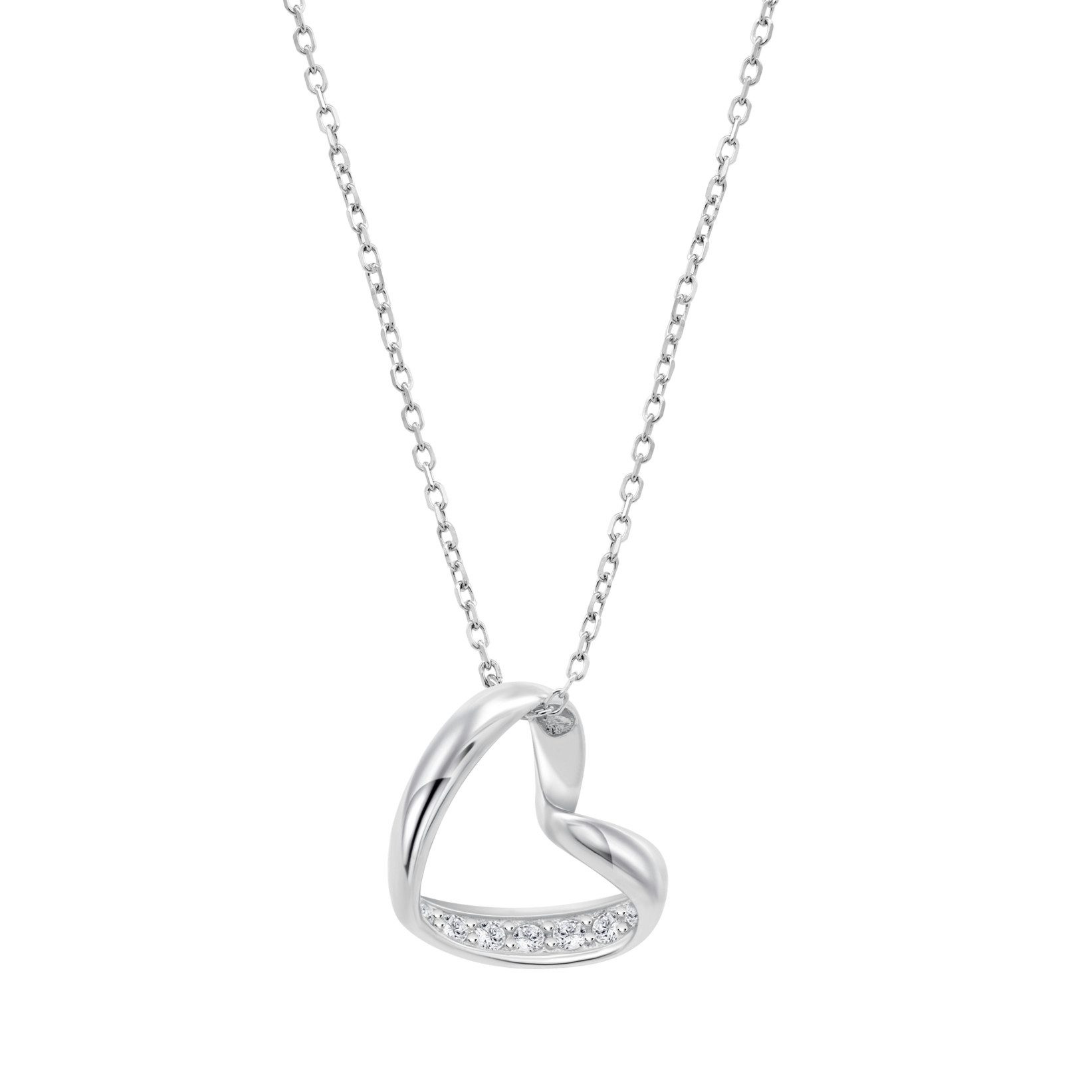 Lotus Kette mit Anhänger Moments Damen Halskette LP3824-1/1 Herz 925 Sterling Silber 42+3 cm