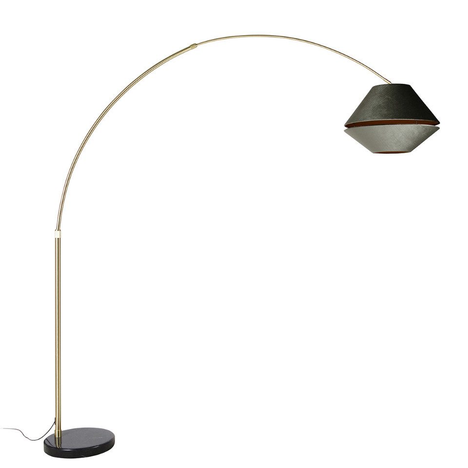 Qazqa Stehlampe Xxl, ohne Leuchtmittel, E27, Grün, Klassisch / Antik, Velours, 1-flammig