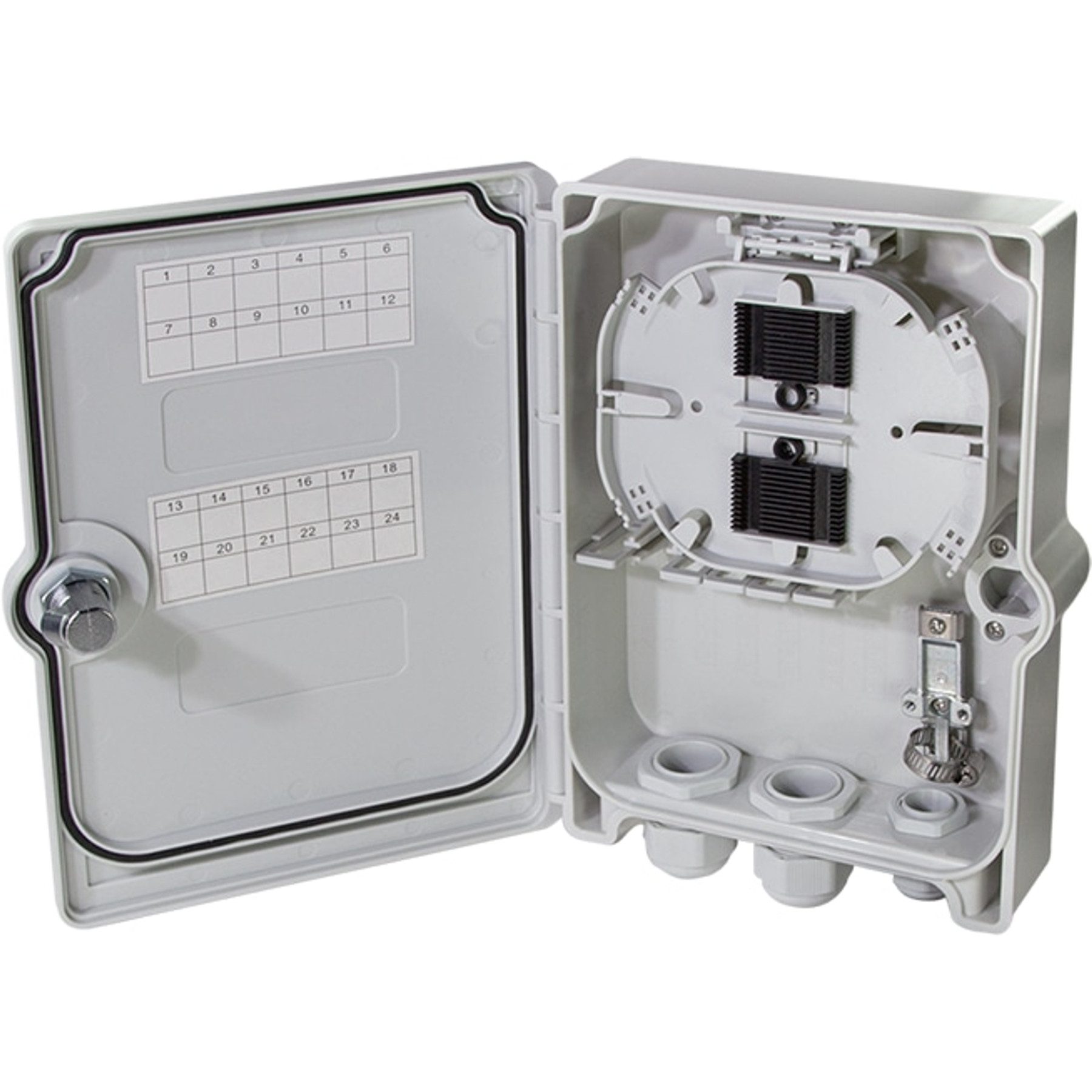 LogiLink Wandgehäuse LOGILINK FTTH/FTTB-Anschlussleergehäuse FB124E, für 24 Fasern, 6x