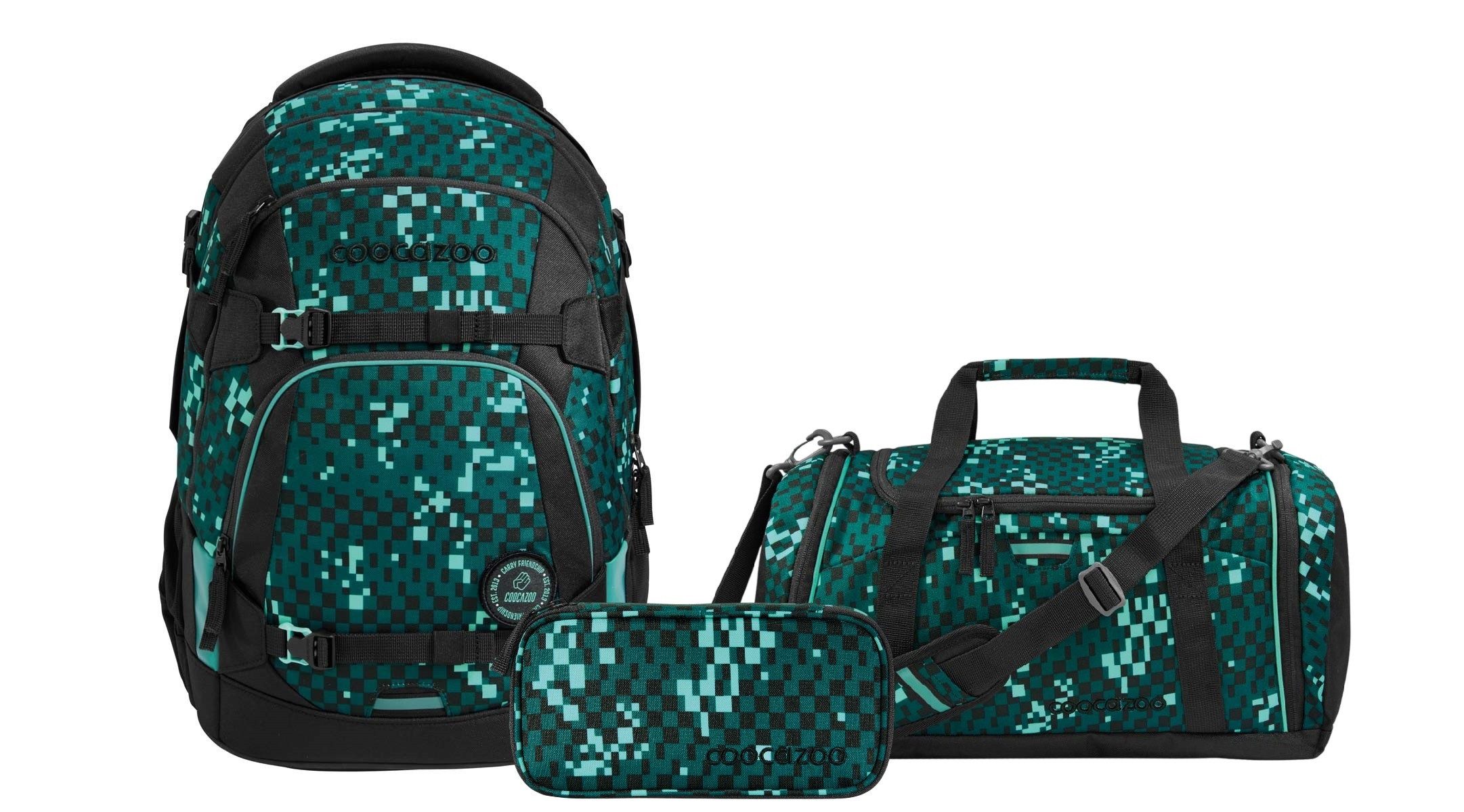 Schulranzen Schulrucksack MATE Pixel Blox 3-teilig