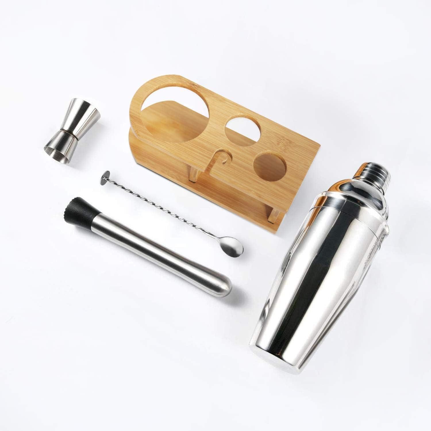 LuxusKollektion Cocktail Shaker Edelstahl 5-teiliges Cocktail Shaker set Barkeeper mit Rezeptheft