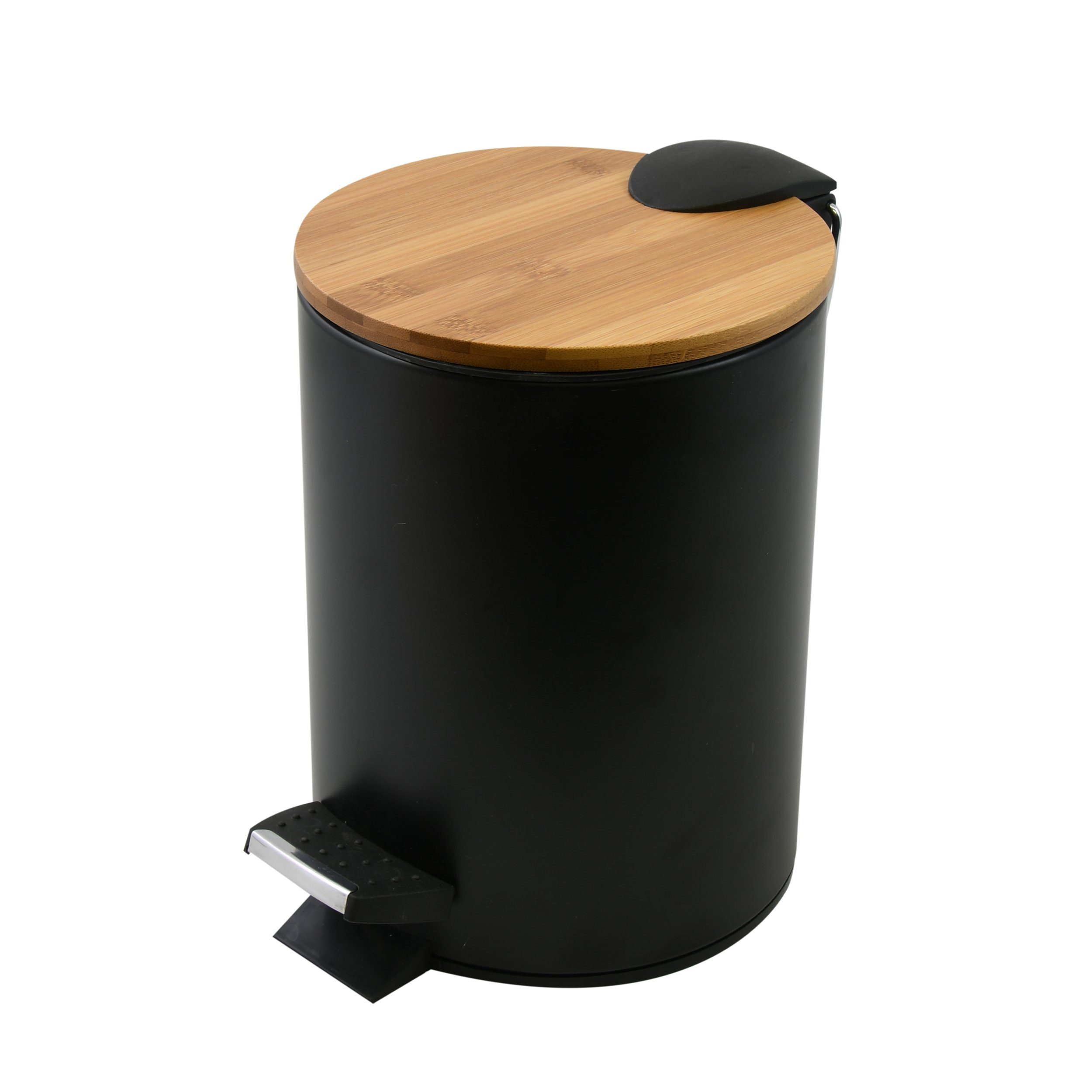 spirella Kosmetikeimer ADONIS, Treteimer mit Softclose-Absenkautomatik, herausnehmbarem Inneneimer, Anti-Fingerprint-Beschichtung, matt satiniert, 3L, schwarz matt