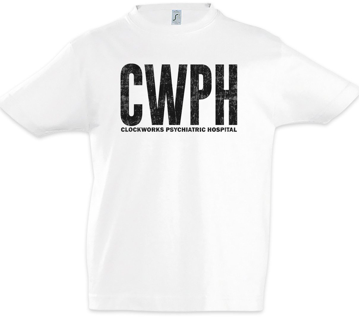 Print-Shirt Clockworks Psychiatric Hospital Kinder T-Shirt Logo Symbol Legion