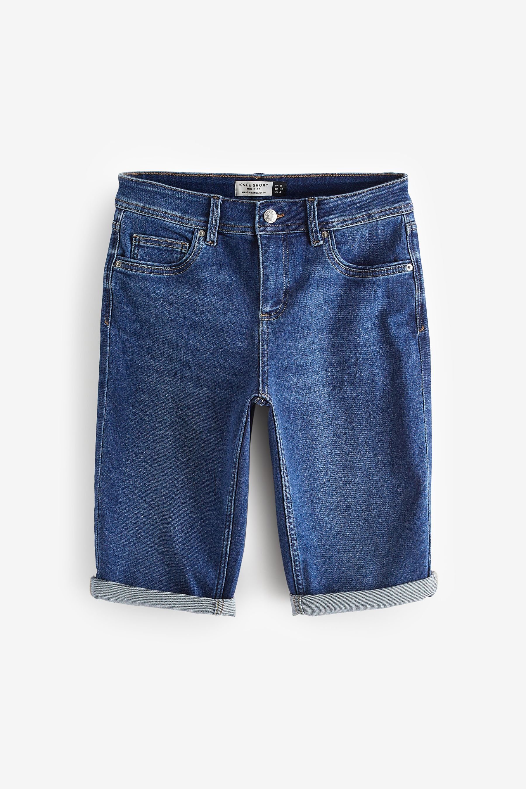 Next Jeansshorts Knielange Jeansshorts – Kurzgröße günstig online kaufen
