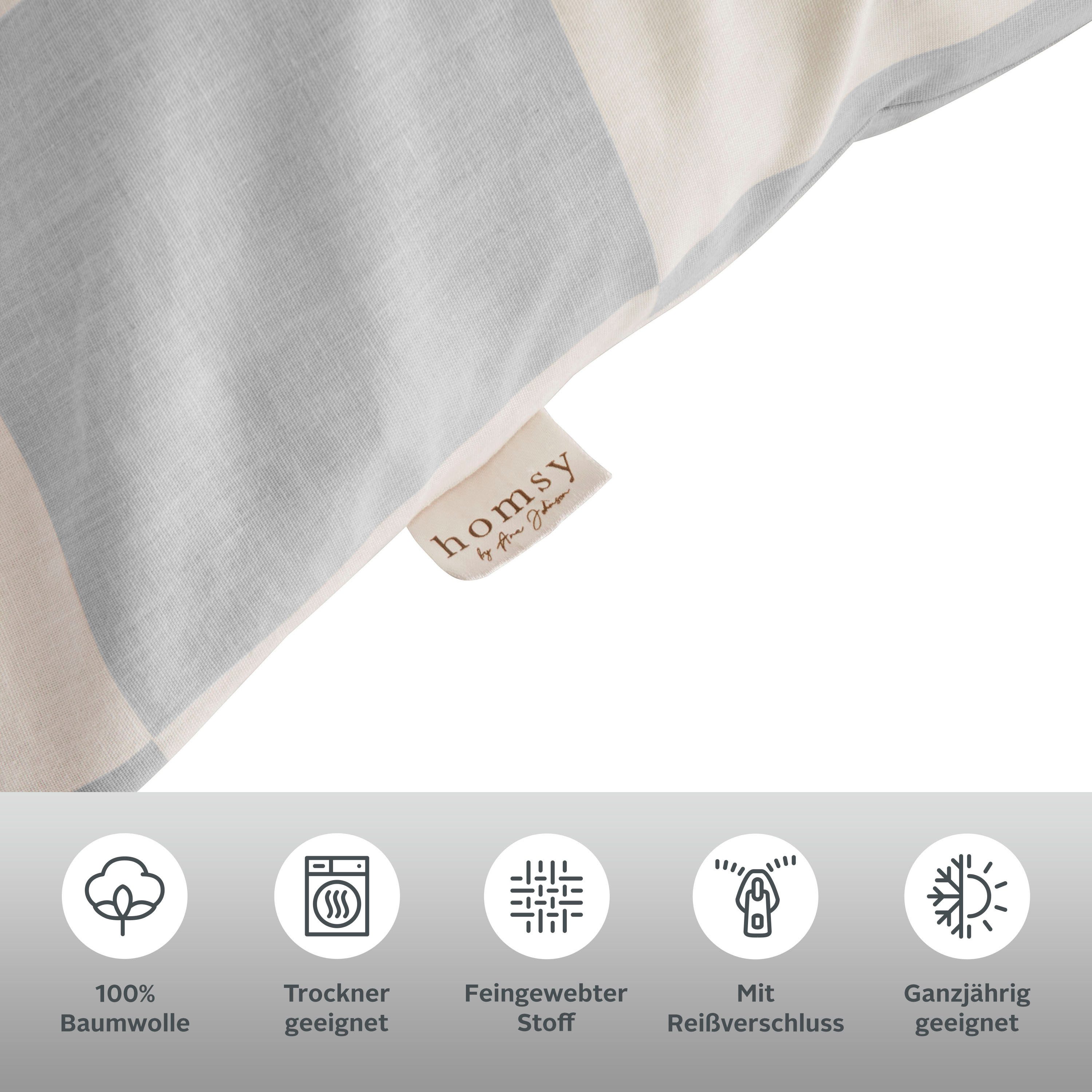 homsy by Ana Johnson Bettwäsche Chessley, Renforcé, 2 teilig, mit coolem Karo-Muster, ab Größe 135x200 cm, by Ana Johnson