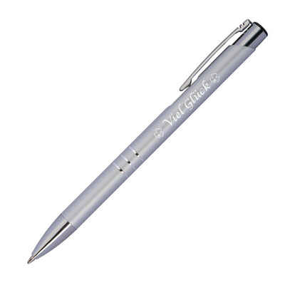 Livepac Office Kugelschreiber Kugelschreiber mit Gravur "Viel Glück" / aus Metall / Farbe: silber