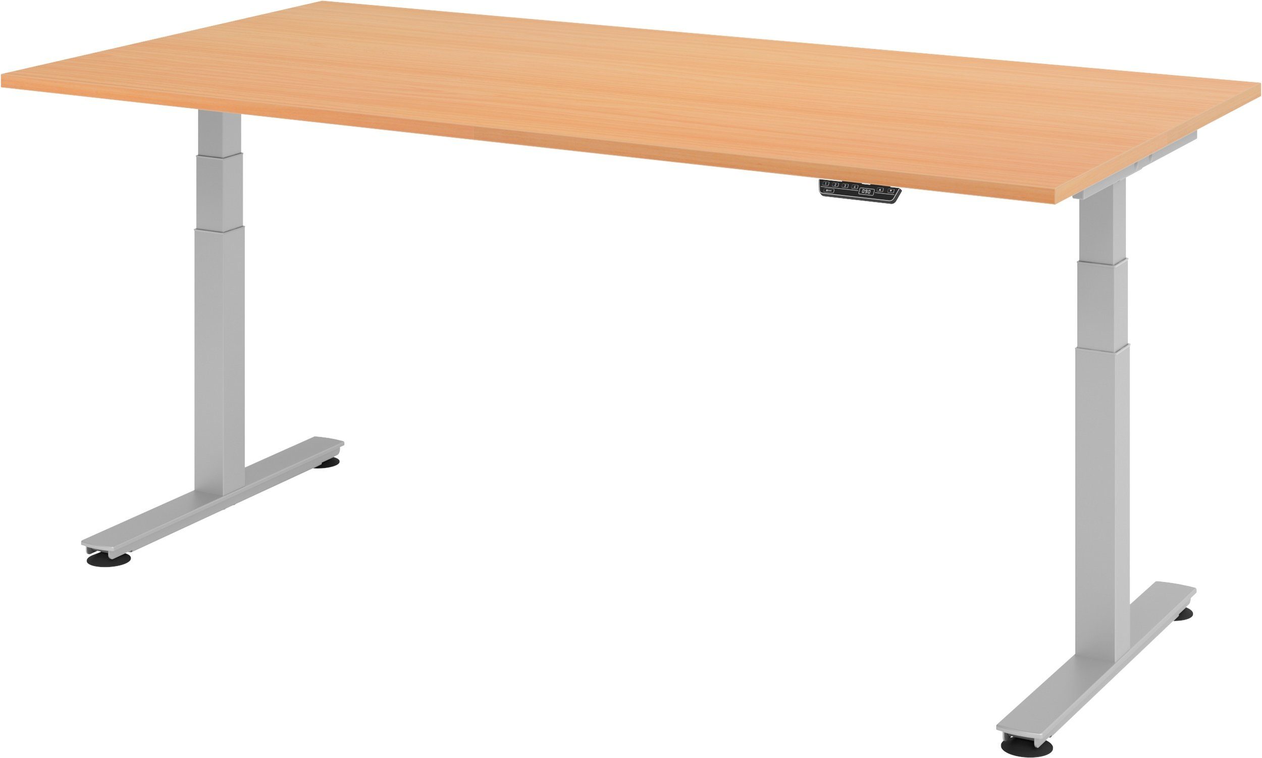 bümö Schreibtisch Schreibtisch elektrisch XDSM, Rechteck: 200 x 100 cm - Dekor: Buche