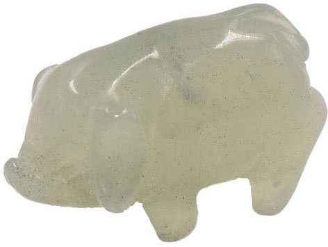 Firetti Tierfigur Schmuck Geschenk Dekofigur Farbstein Edelstein Schwein Jade (1 St), Jade