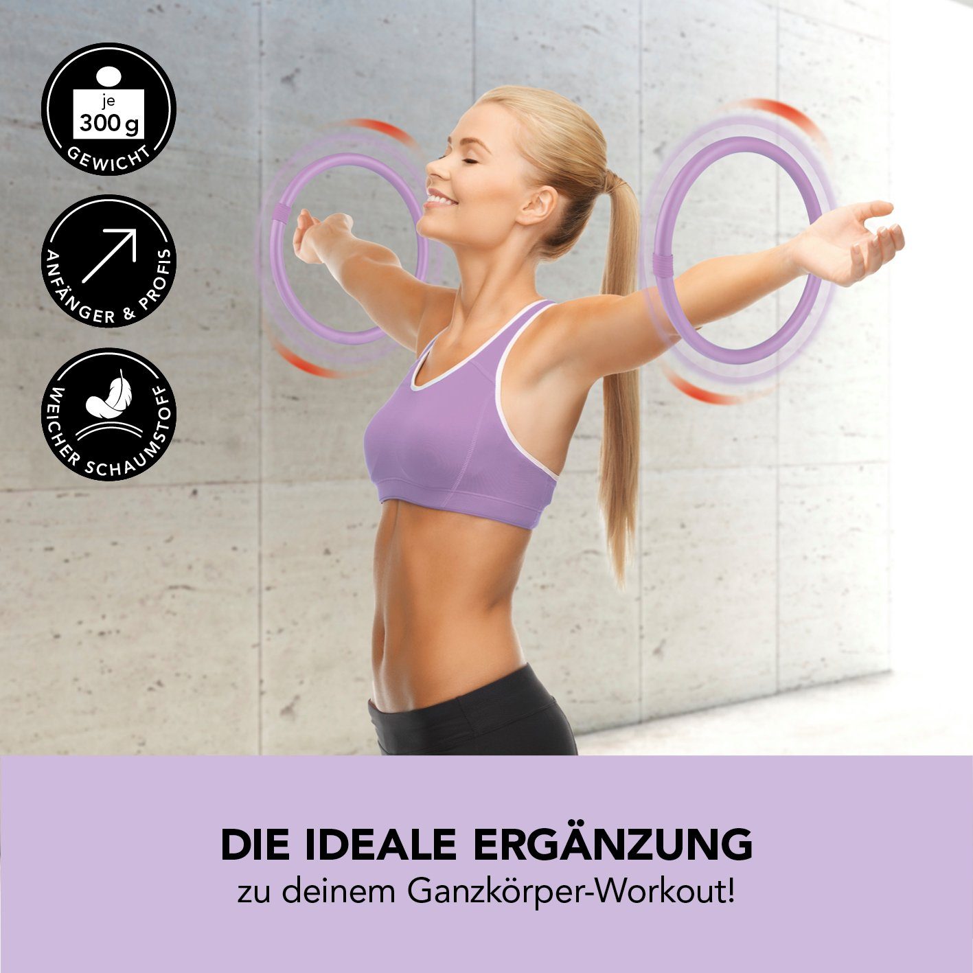 für Durchmesser Arme Profis (2-tlg) 2er-Set Mini Hula-Hoop-Reifen MAXXMEE 33cm Starter &