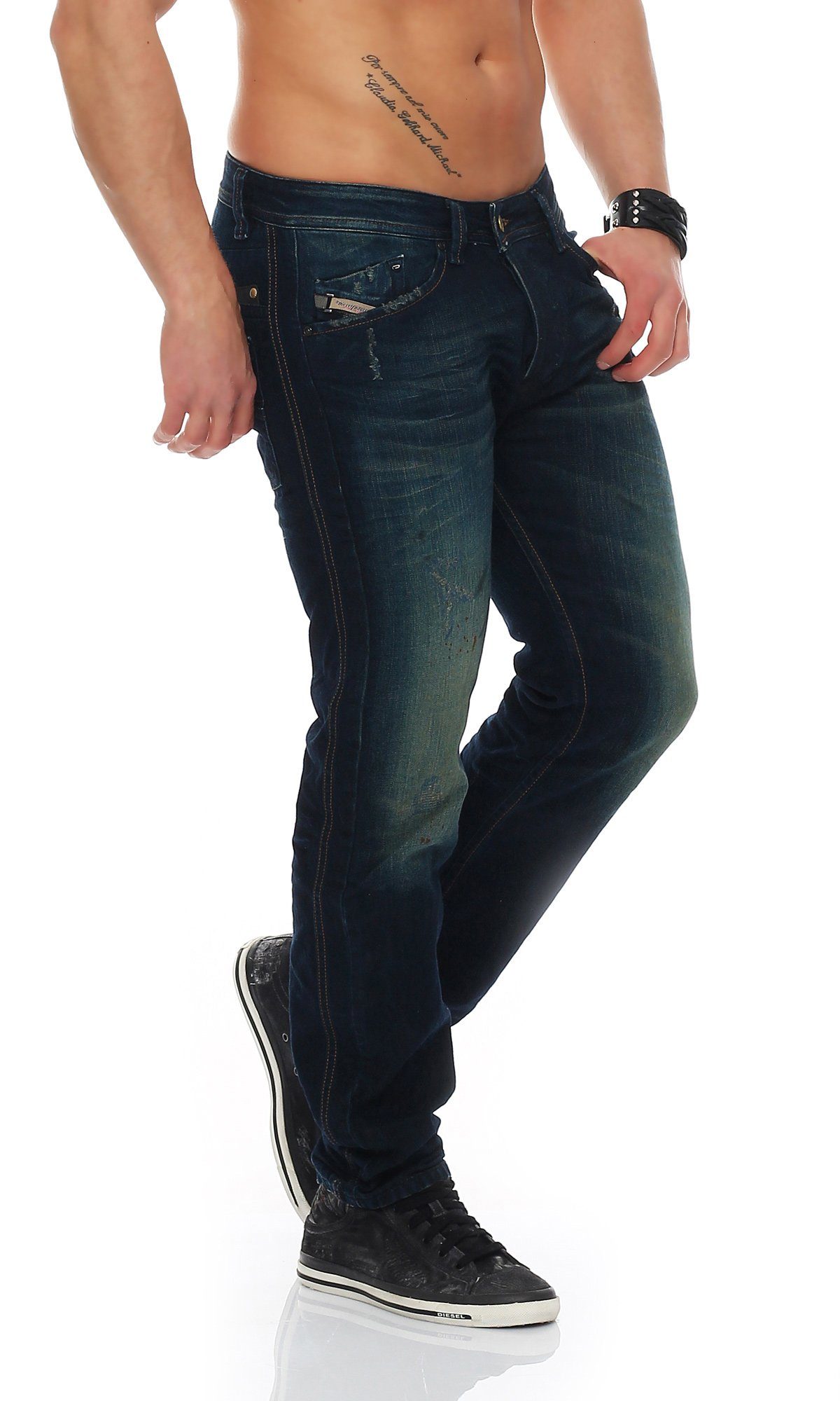Diesel Regular-fit-Jeans Herren Denim Jeans Darron 0809V Dirty New Age Kollektion 5-Pocket-Style, ohne Stretch-Anteil