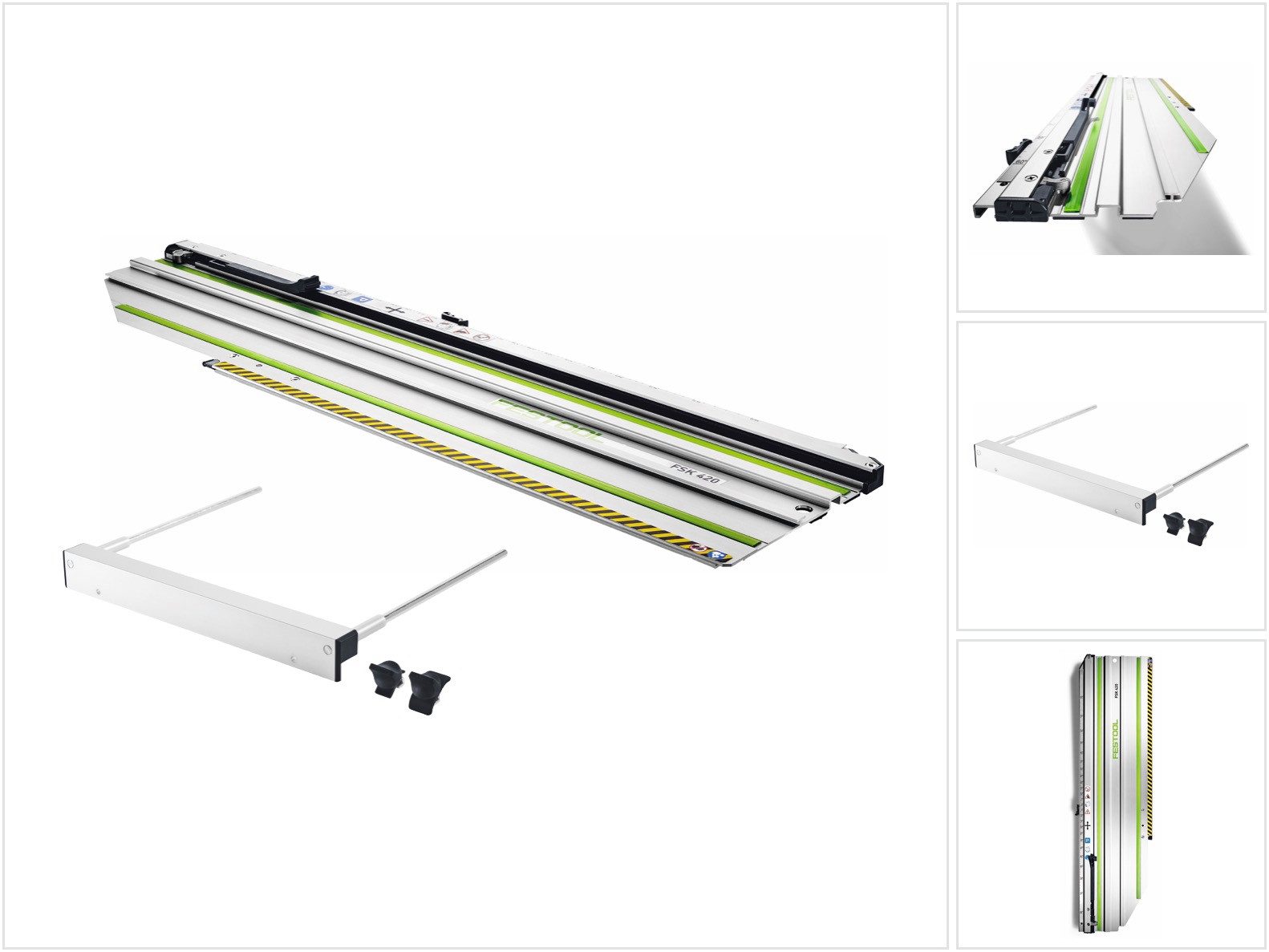 FESTOOL Maschinen-Führungsschienen FSK 420 Kappschiene 420 mm (769942) + PA-HK 55 Parallelanschlag (5
