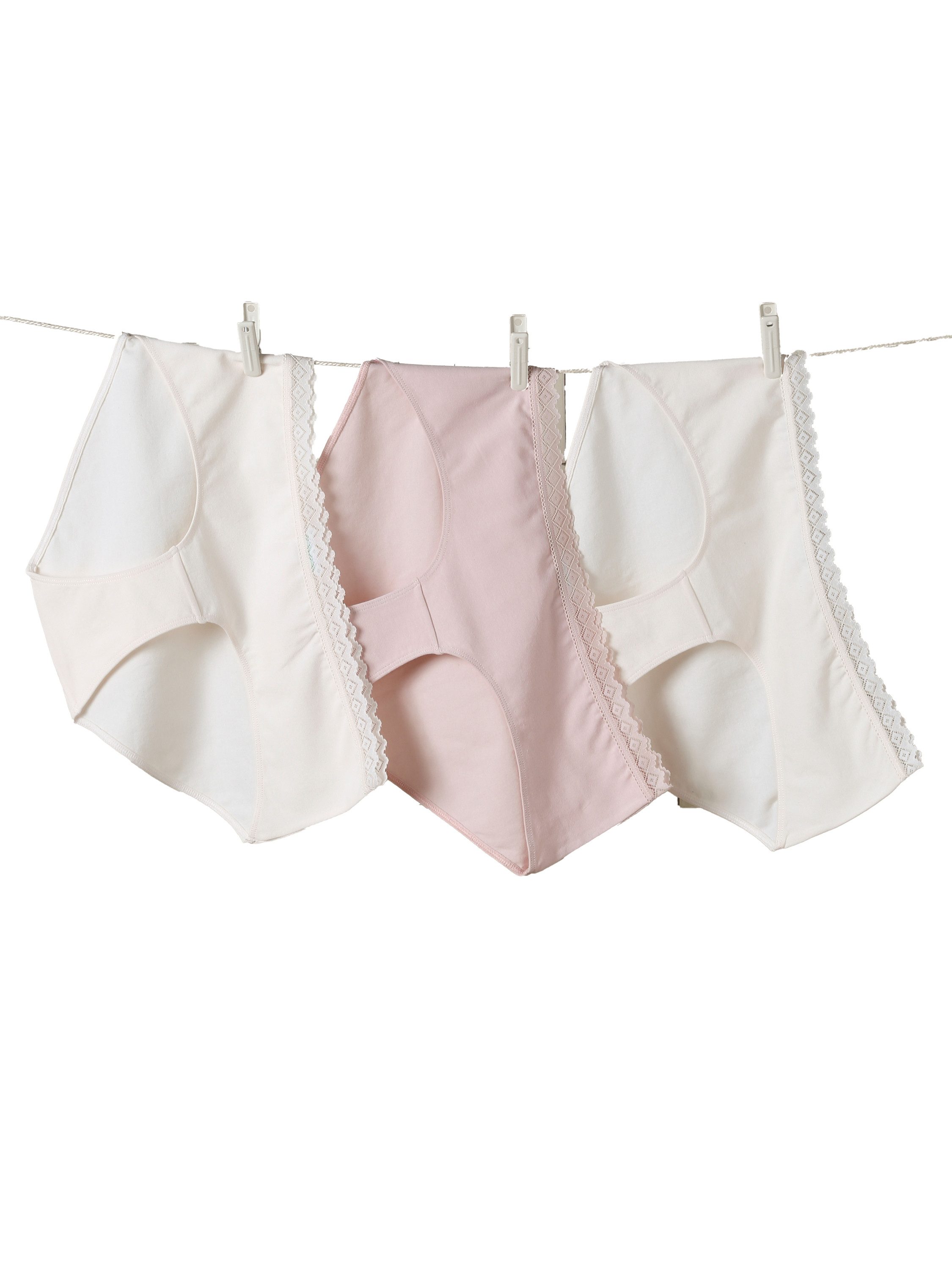 vertbaudet Umstandsslip Umstands-Slips mit Spitze Bio-Baumwolle 3er-Pack